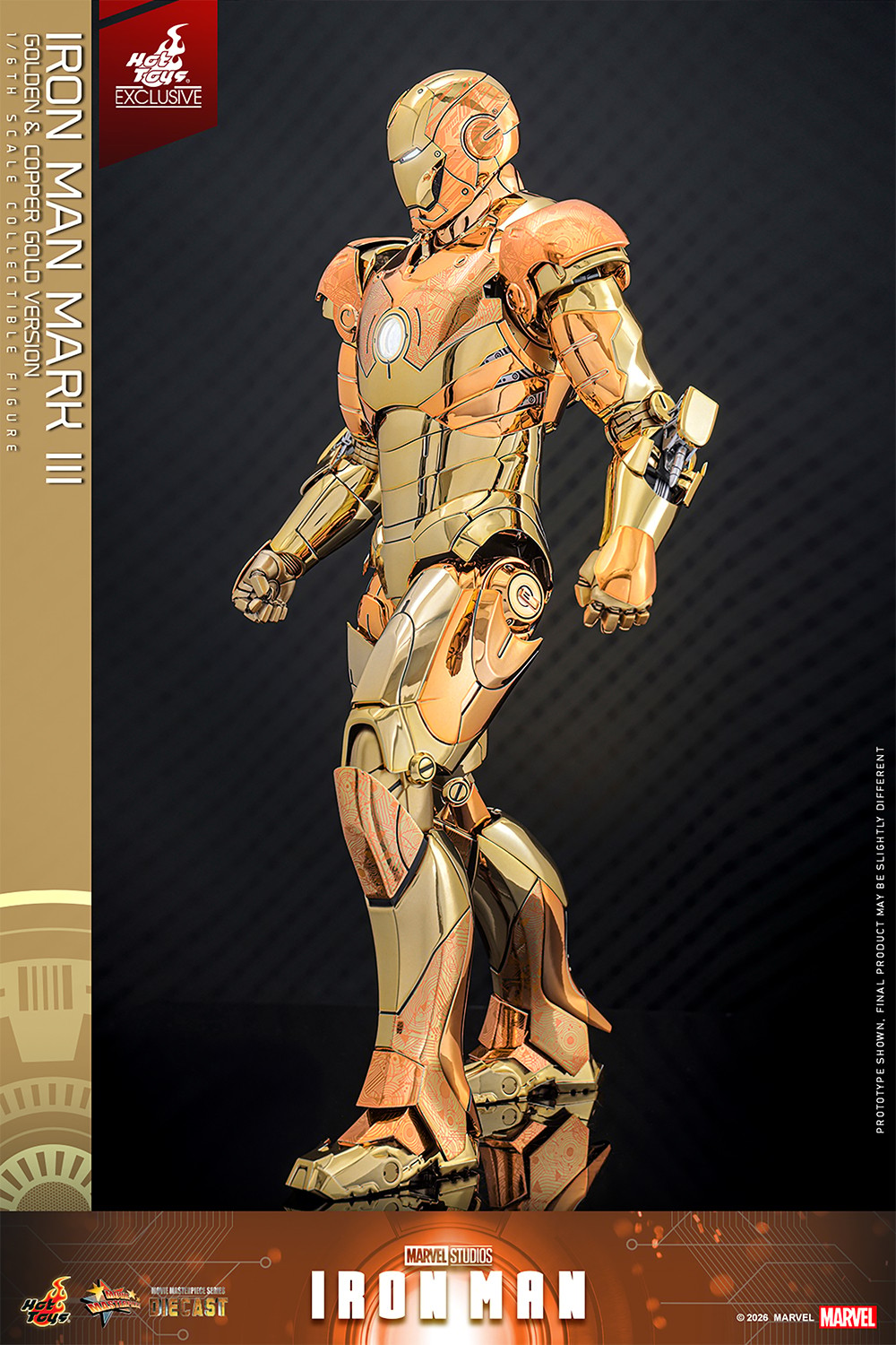 Marvel Iron Man Mark III (Golden & Copper Gold Version) Sixth Scale Figure  (Prototype Shown) View 8