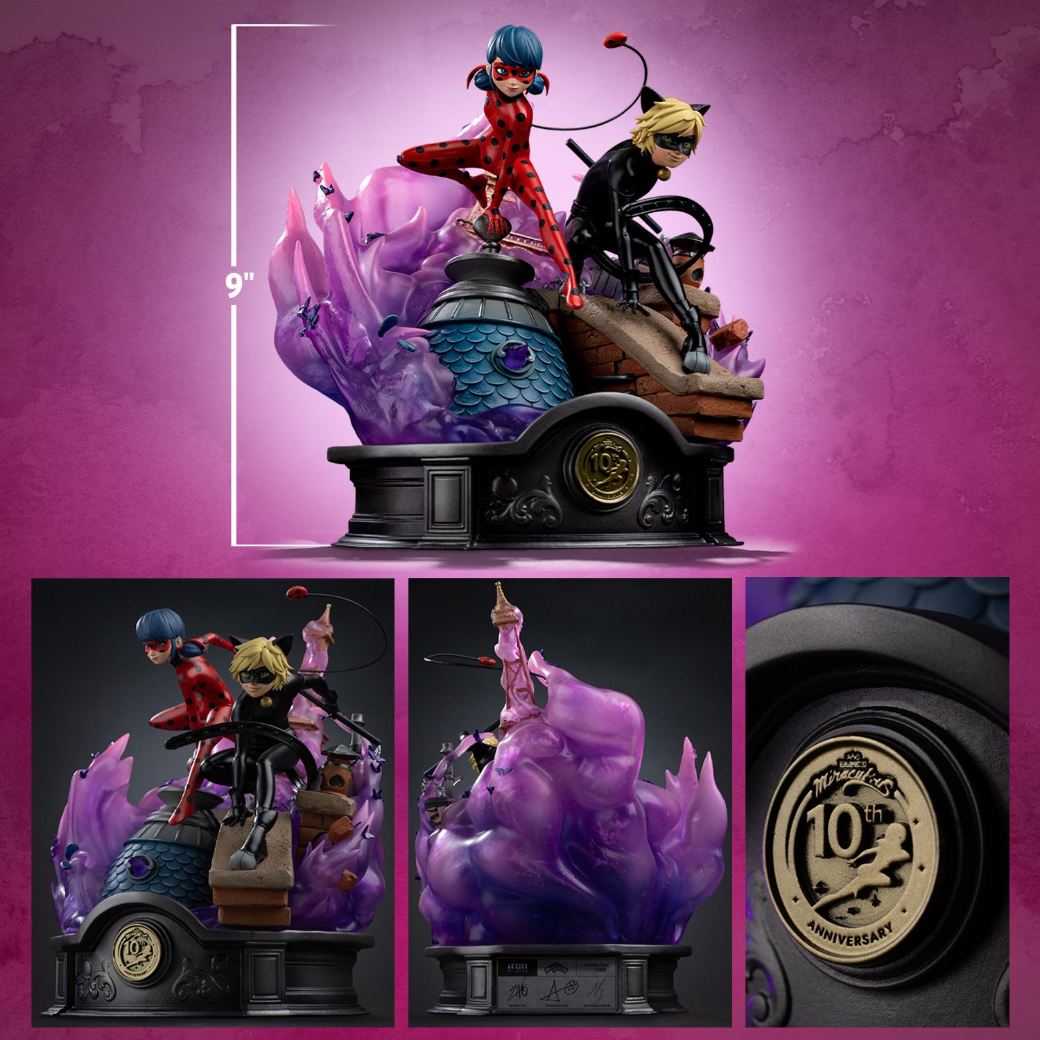 Miraculous: Tales of Ladybug and Cat Noir Ladybug and Cat Noir (Numbered and Signed) Deluxe 1:10 Scale Statue  (Prototype Shown) View 2