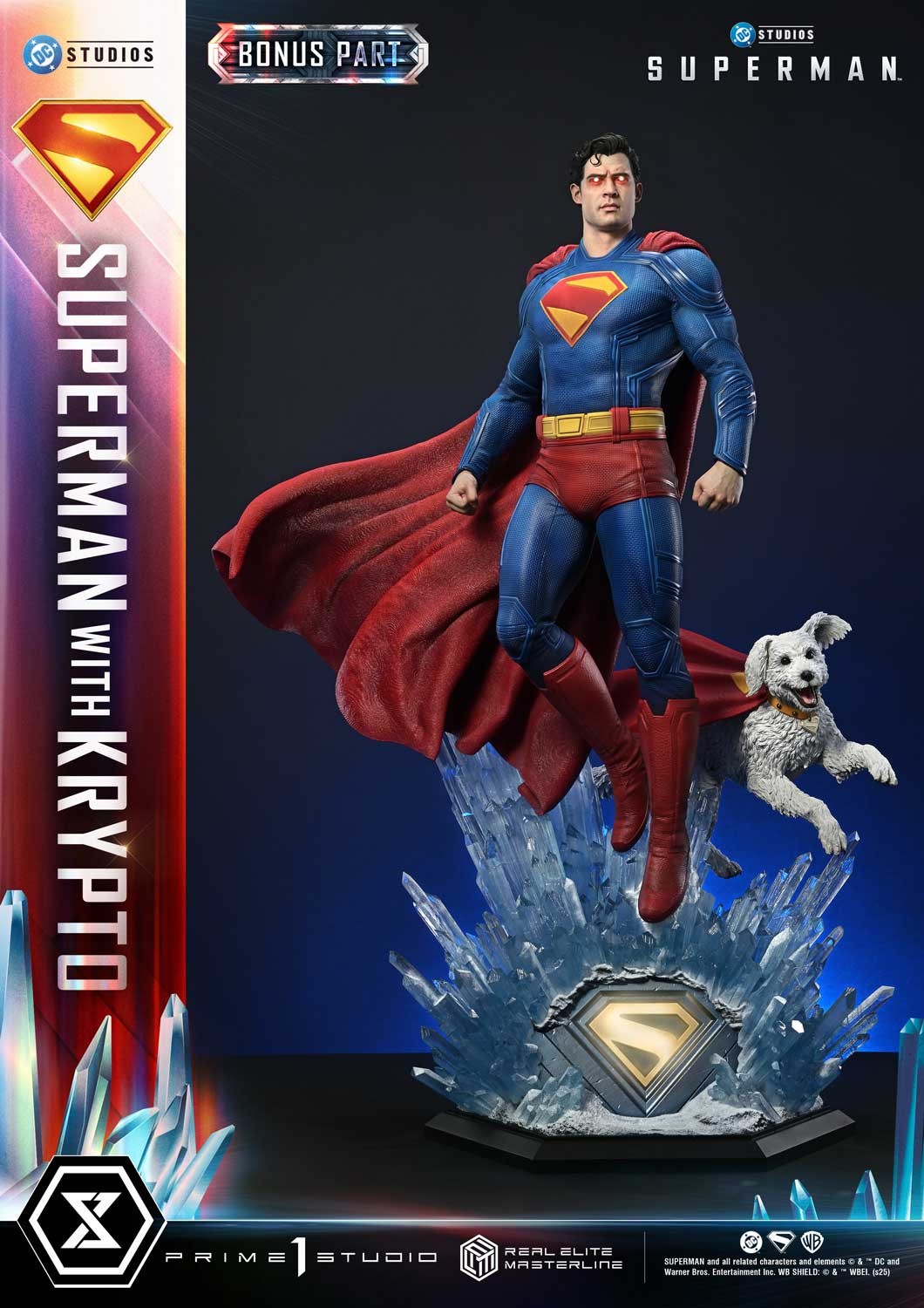 DC Comics Superman with Krypto (Bonus Version) 1:3 Scale Statue  (Prototype Shown) View 9