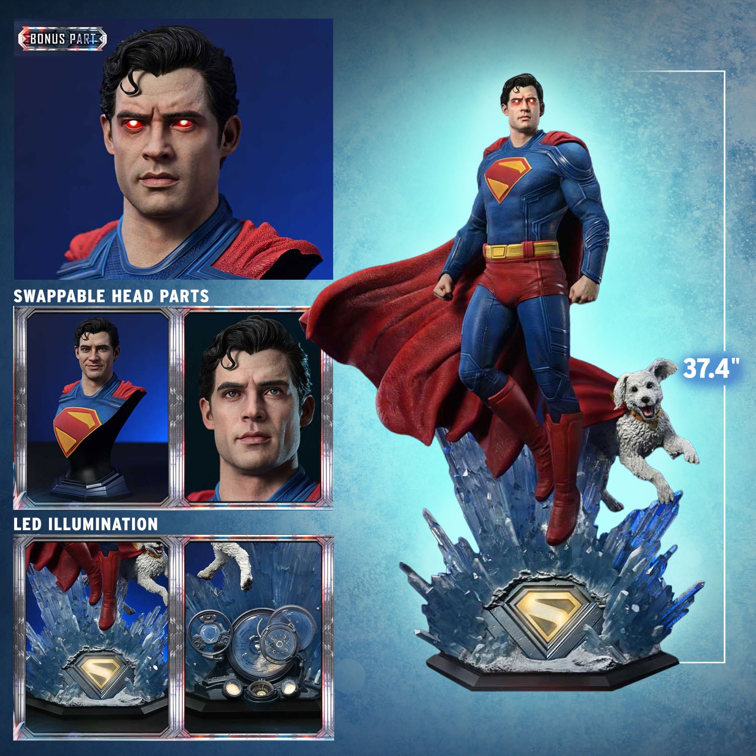 DC Comics Superman with Krypto (Bonus Version) 1:3 Scale Statue  (Prototype Shown) View 2