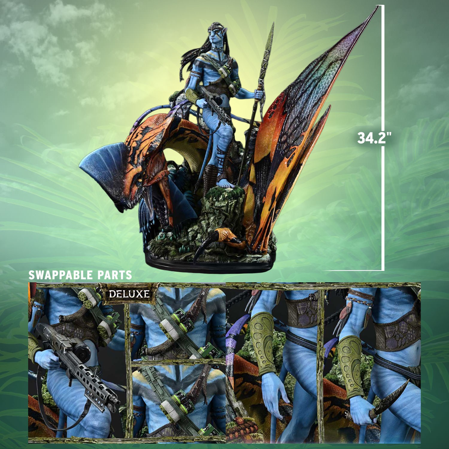 AVATAR Jake Sully & the Great Leonopteryx (Deluxe Version) Quarter Scale Statue  (Prototype Shown) View 2