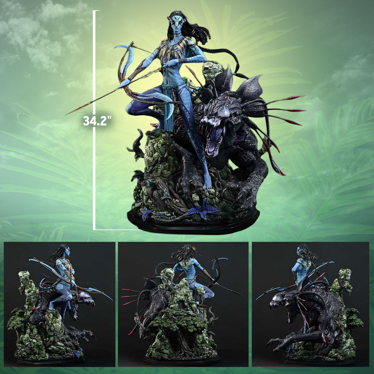 AVATAR Neytiri & Thanator Quarter Scale Statue  (Prototype Shown) View 2