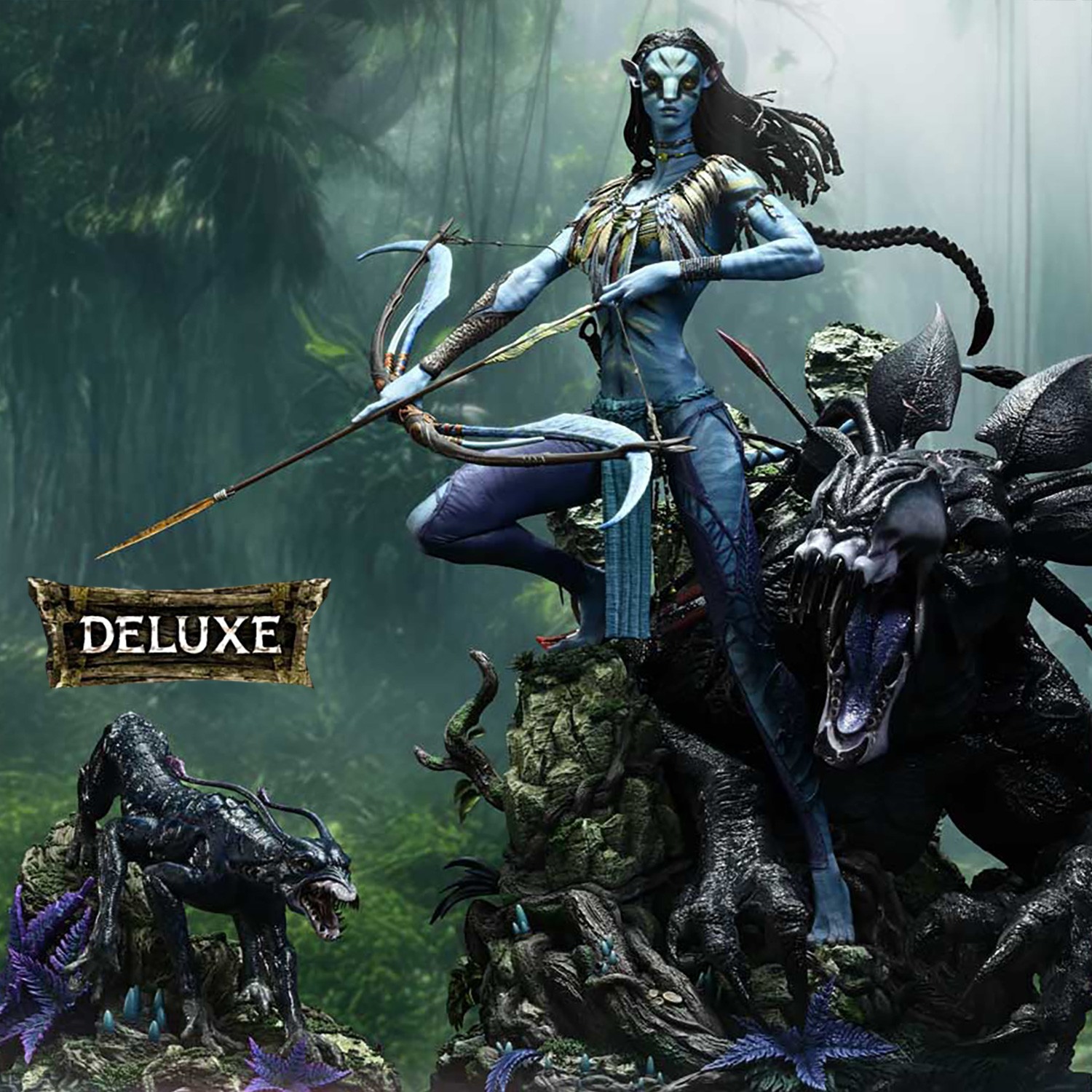 AVATAR Neytiri & Thanator (Deluxe Version) Quarter Scale Statue  (Prototype Shown) View 1