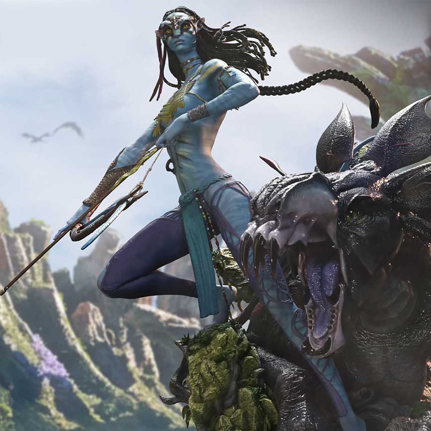 AVATAR Neytiri & Thanator (Deluxe Bonus Version) Quarter Scale Statue  (Prototype Shown) View 3