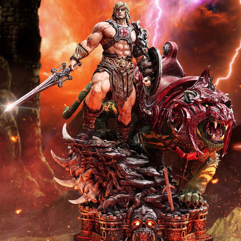 Masters of the Universe He-Man & Battle Cat Quarter Scale Statue  (Prototype Shown) View 1