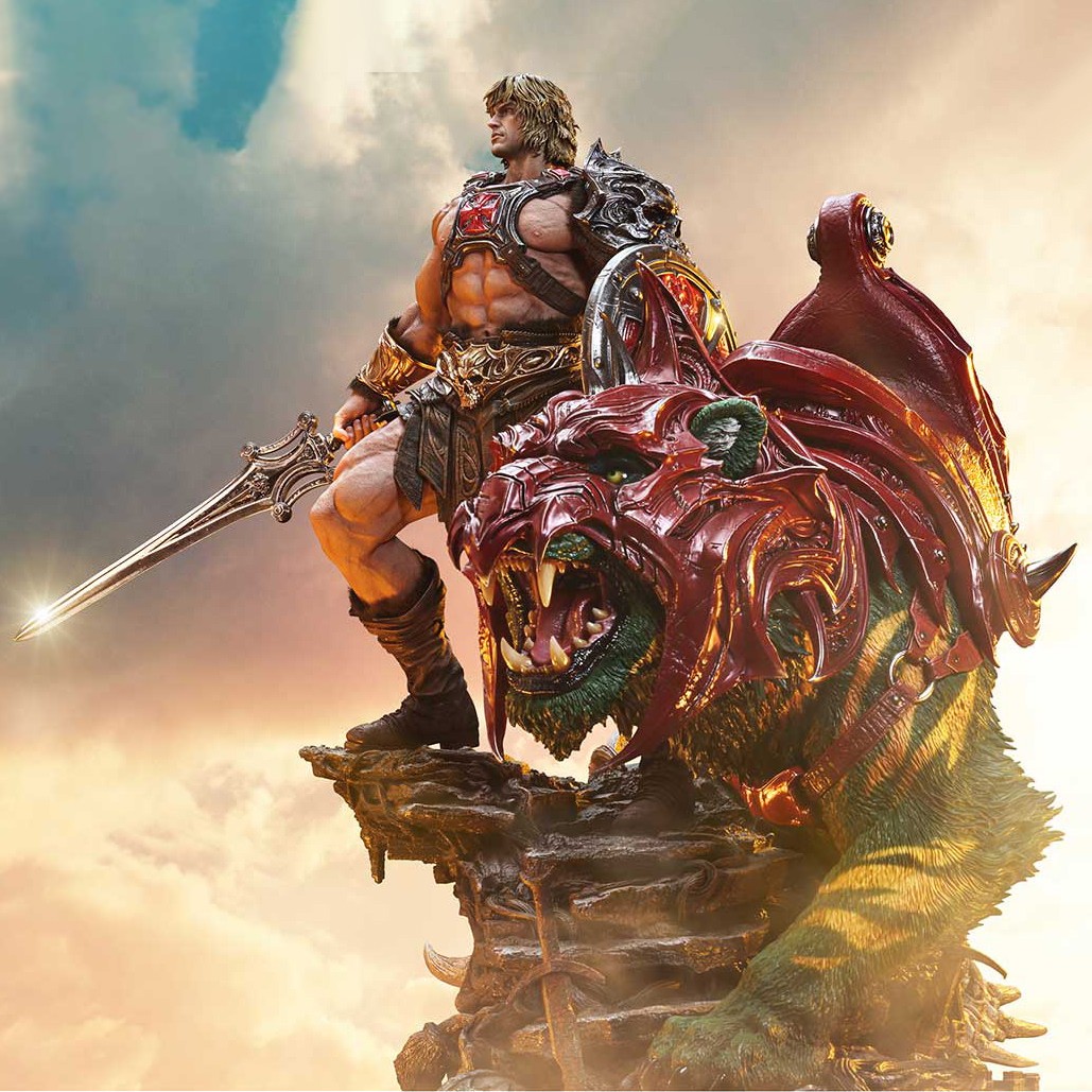Masters of the Universe He-Man & Battle Cat Quarter Scale Statue  (Prototype Shown) View 3
