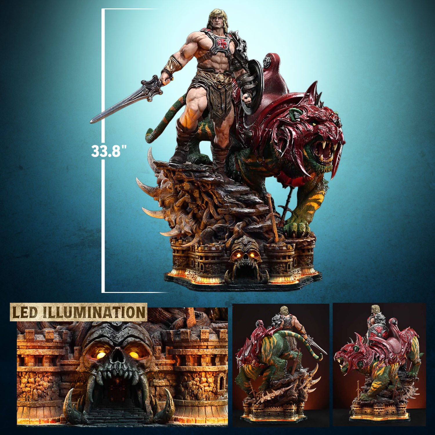 Masters of the Universe He-Man & Battle Cat Quarter Scale Statue  (Prototype Shown) View 2