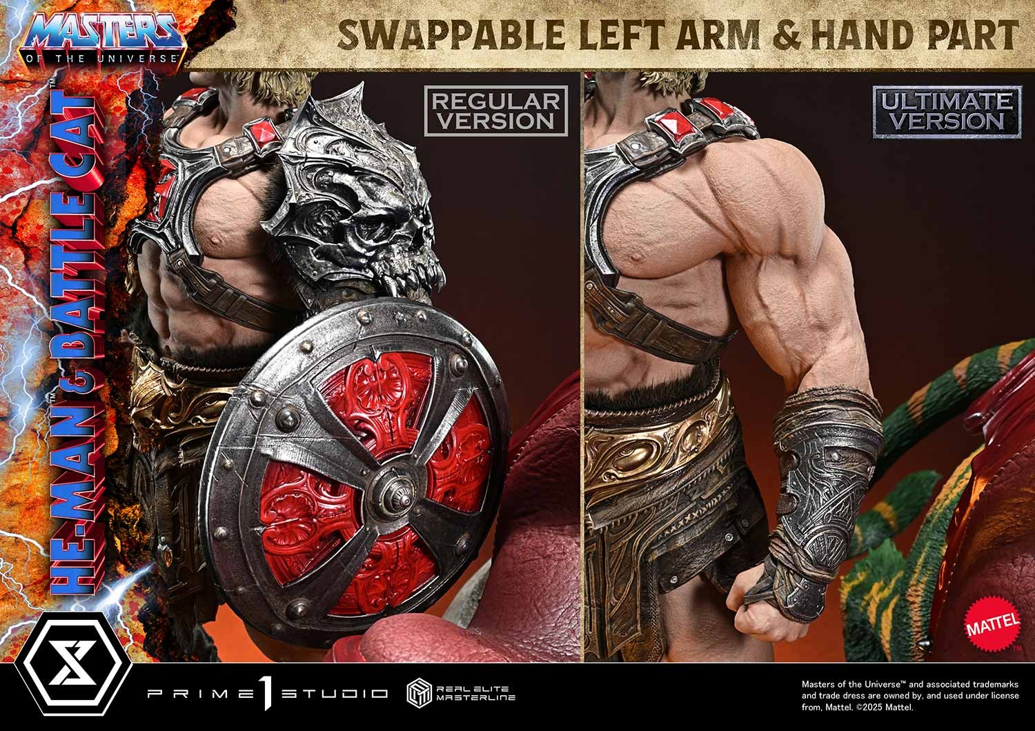 Masters of the Universe He-Man & Battle Cat (Ultimate Bonus Version) Quarter Scale Statue  (Prototype Shown) View 8