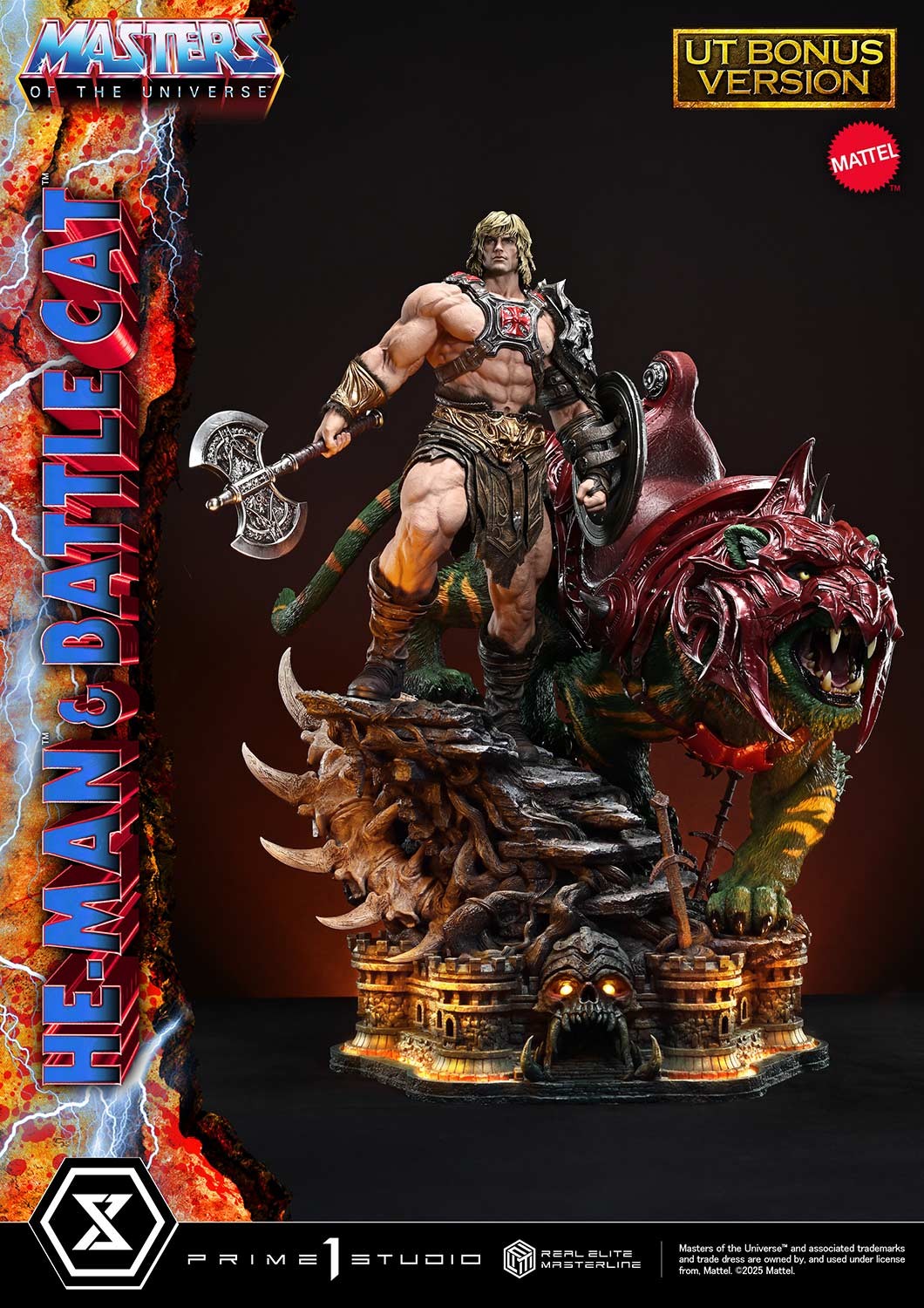 Masters of the Universe He-Man & Battle Cat (Ultimate Bonus Version) Quarter Scale Statue  (Prototype Shown) View 11