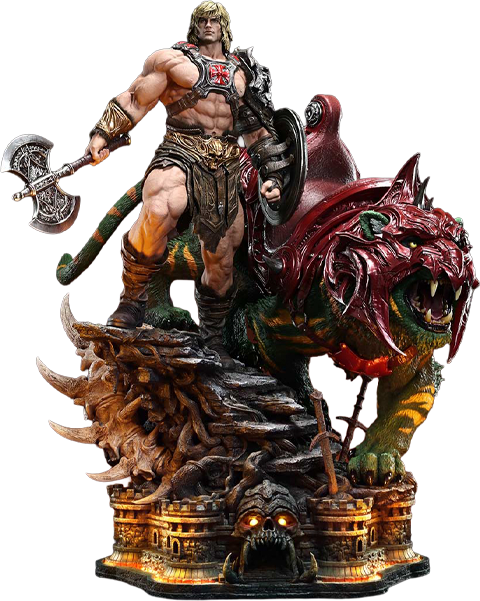 Masters of the Universe He-Man & Battle Cat (Ultimate Bonus Version) Quarter Scale Statue  (Prototype Shown) View 14