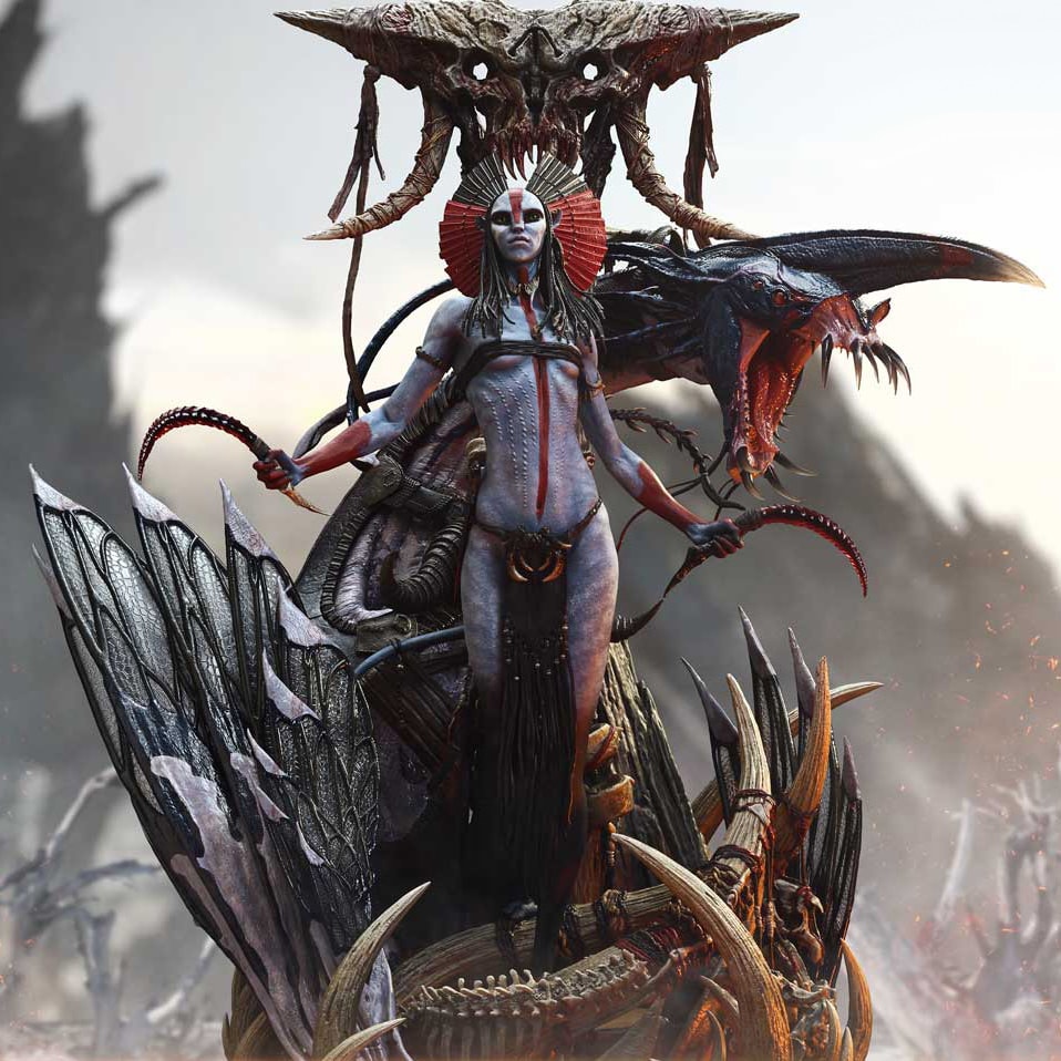 AVATAR Varang & Nightwraith Quarter Scale Statue  (Prototype Shown) View 1