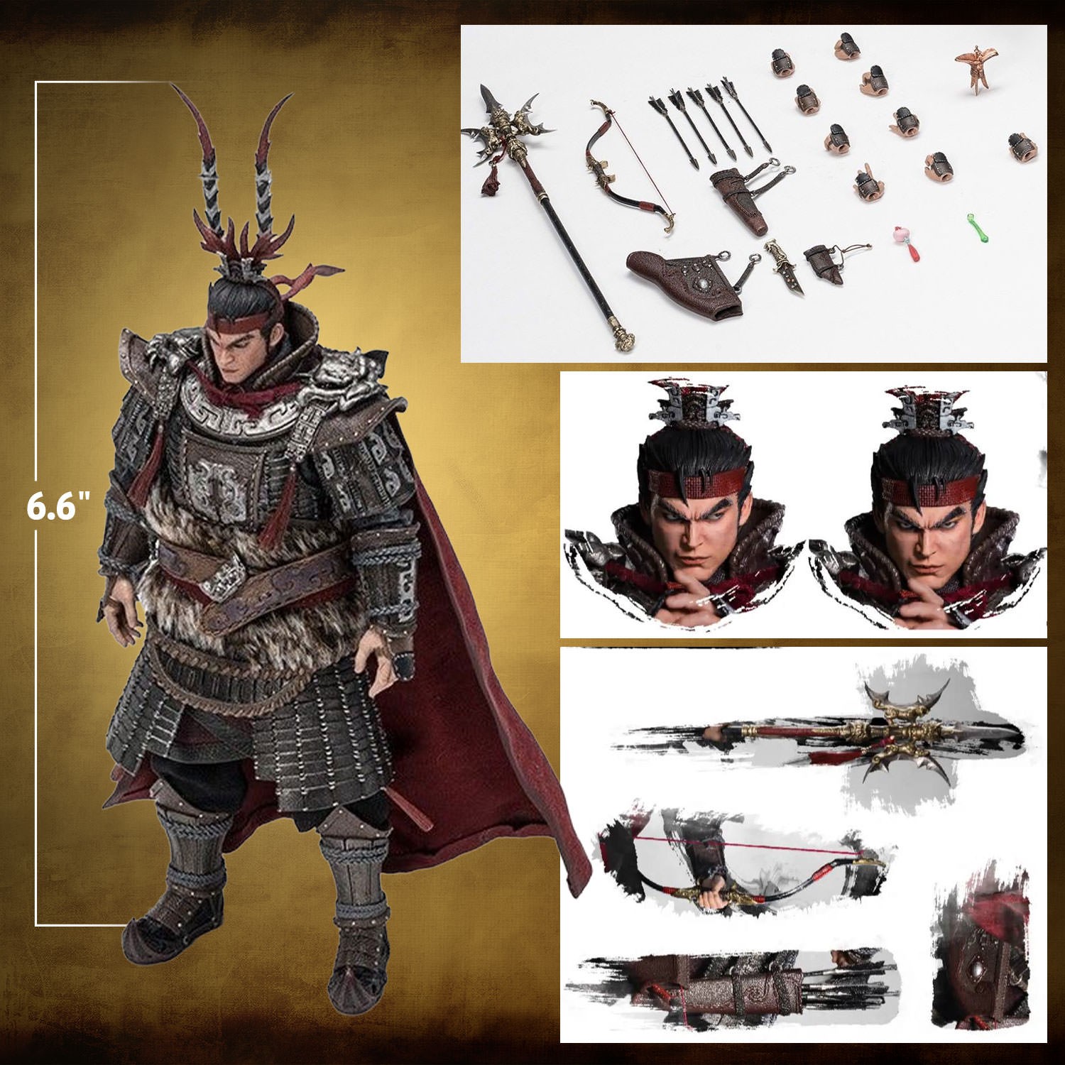 Romance of the Three Kingdoms Ode of Heroes: Lu Bu (Deluxe) Action Figure  (Prototype Shown) View 2