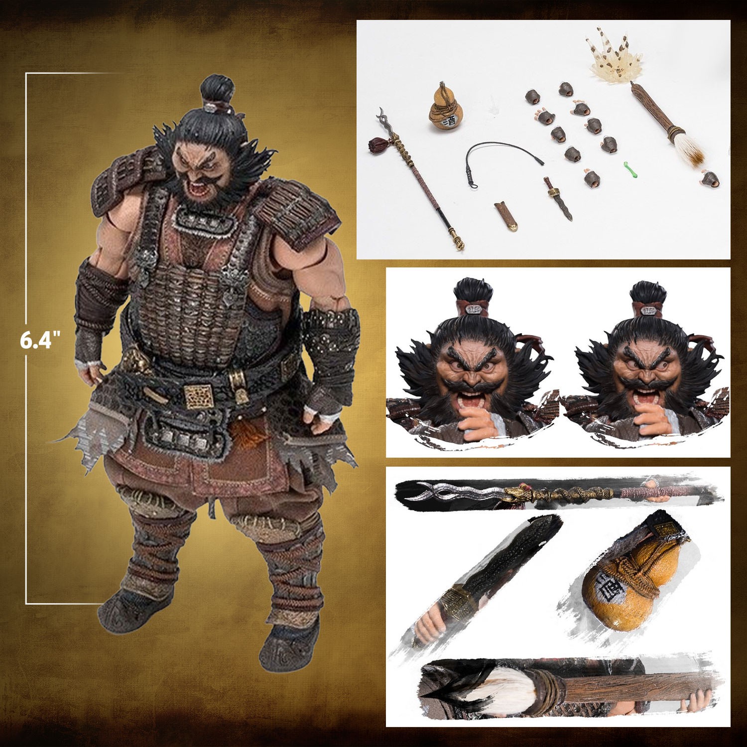 Romance of the Three Kingdoms Ode of Heroes: Zhang Fei (Deluxe) Action Figure  (Prototype Shown) View 2