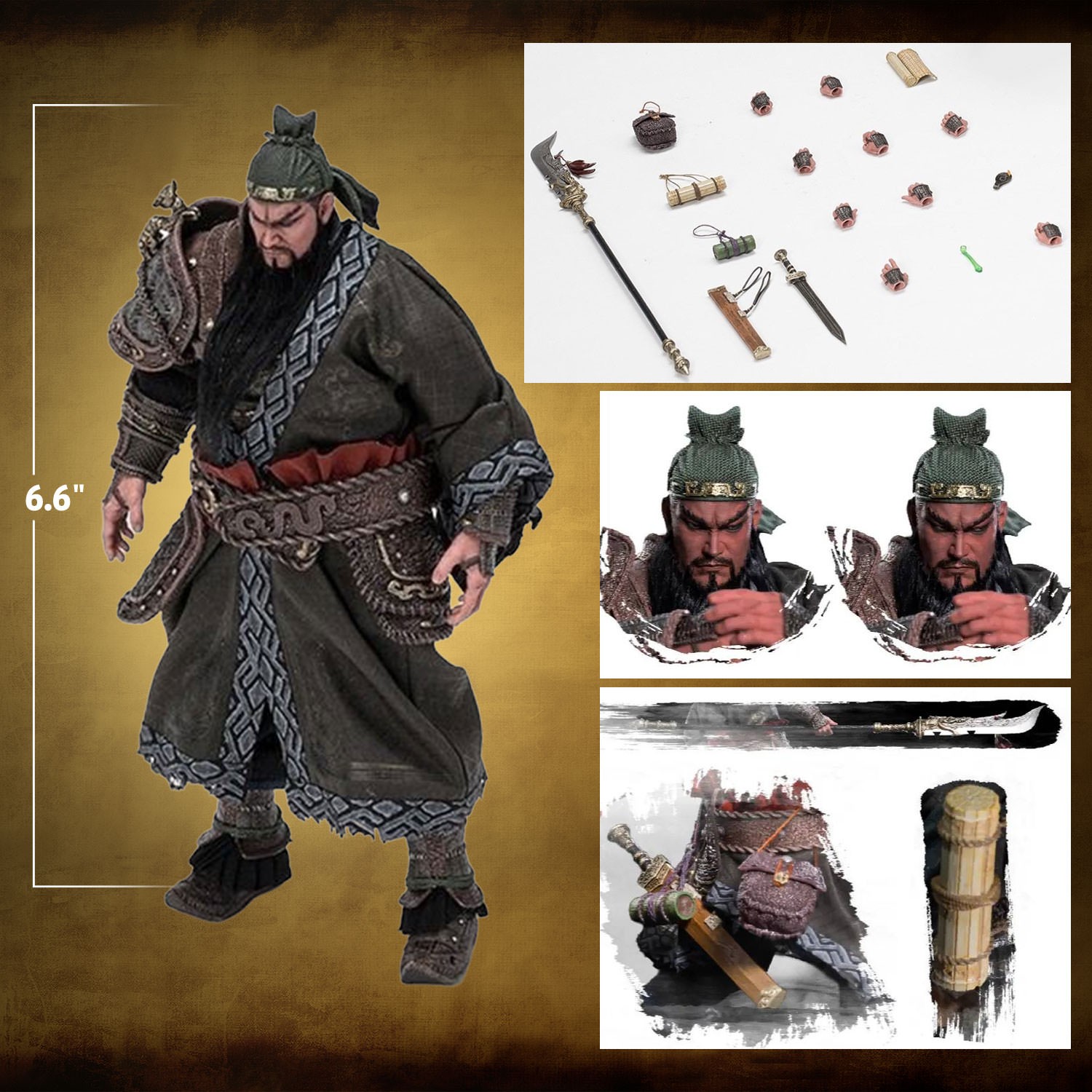 Romance of the Three Kingdoms Ode of Heroes: Guan Yu (Deluxe) Action Figure  (Prototype Shown) View 2