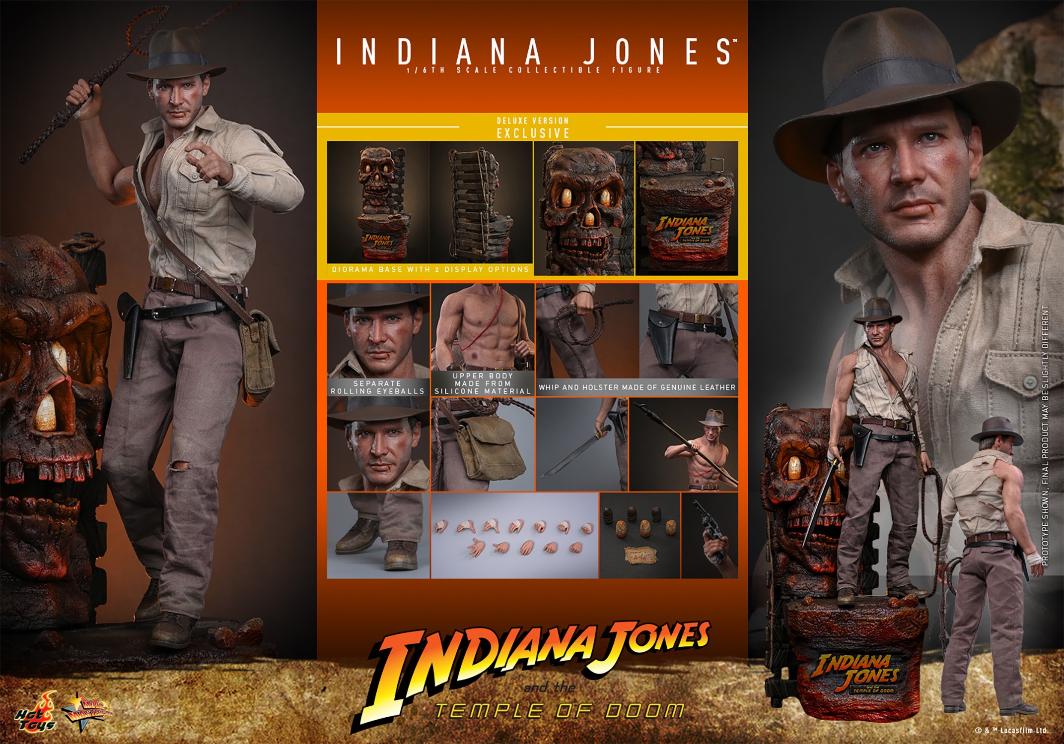 Indiana Jones Indiana Jones (Deluxe Version) Sixth Scale Figure  (Prototype Shown) View 14