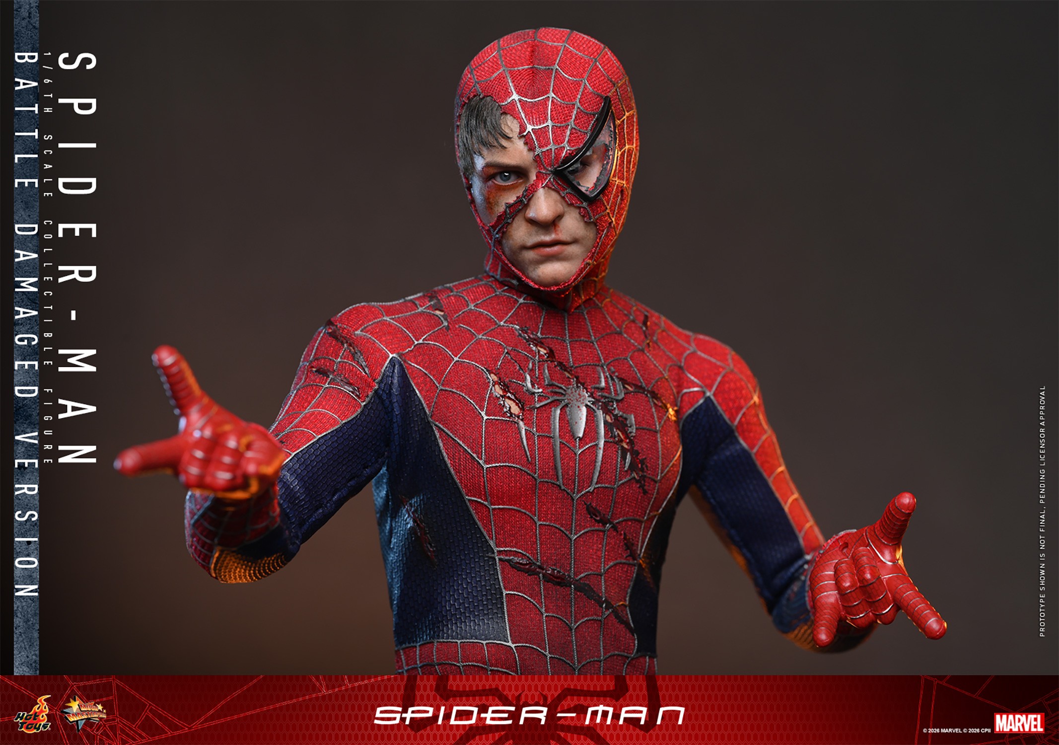 Spider-Man (Battle Damaged Version) Sixth Scale Figure by Hot Toys