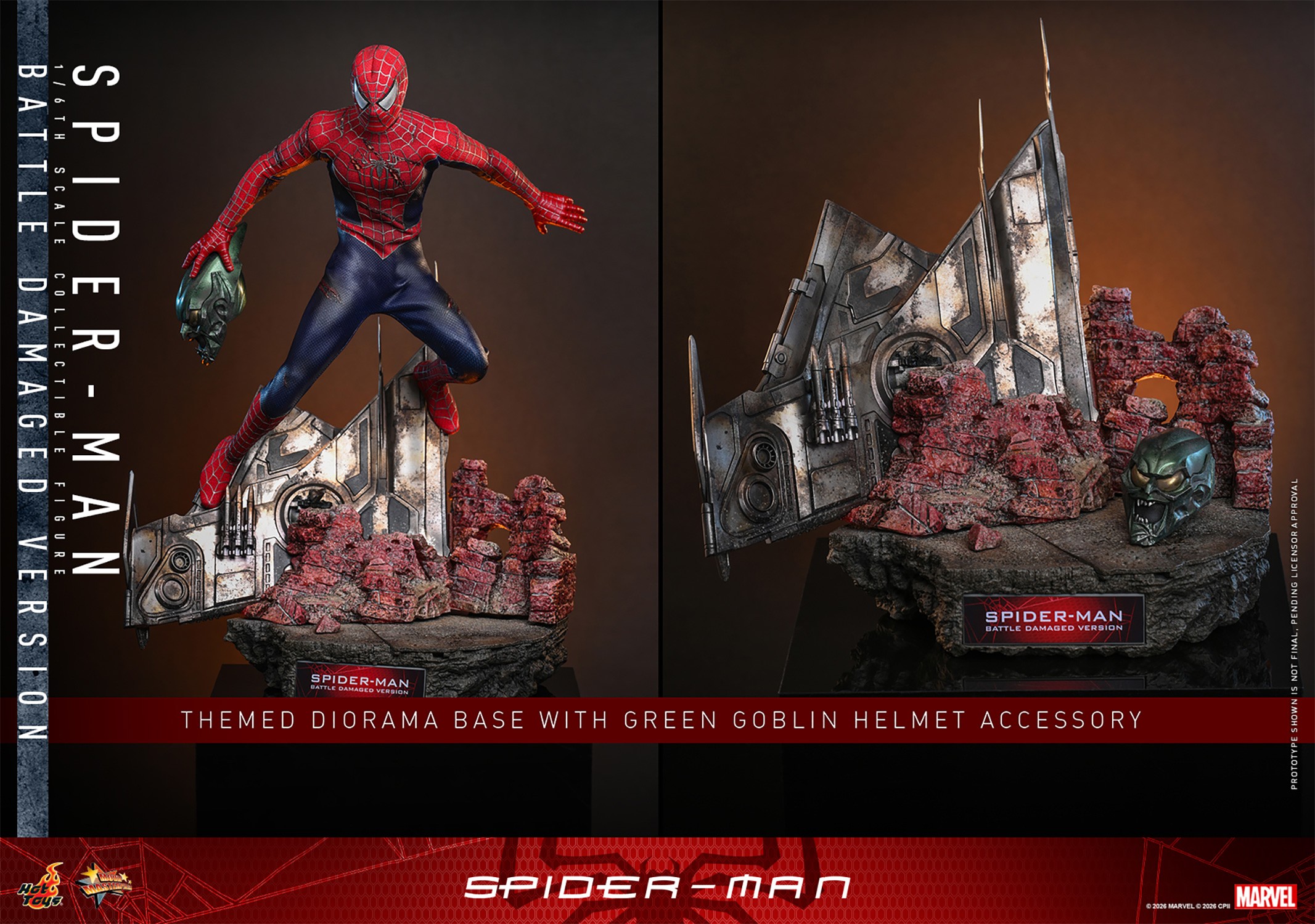 Spider-Man (Battle Damaged Version) Sixth Scale Figure by Hot Toys
