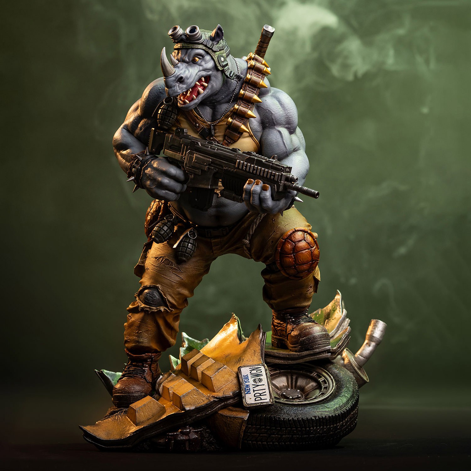 Teenage Mutant Ninja Turtles Rocksteady 1:3 Scale Statue  (Prototype Shown) View 1