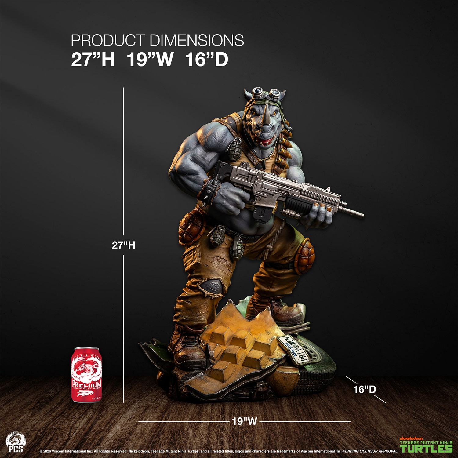 Teenage Mutant Ninja Turtles Rocksteady 1:3 Scale Statue  (Prototype Shown) View 2