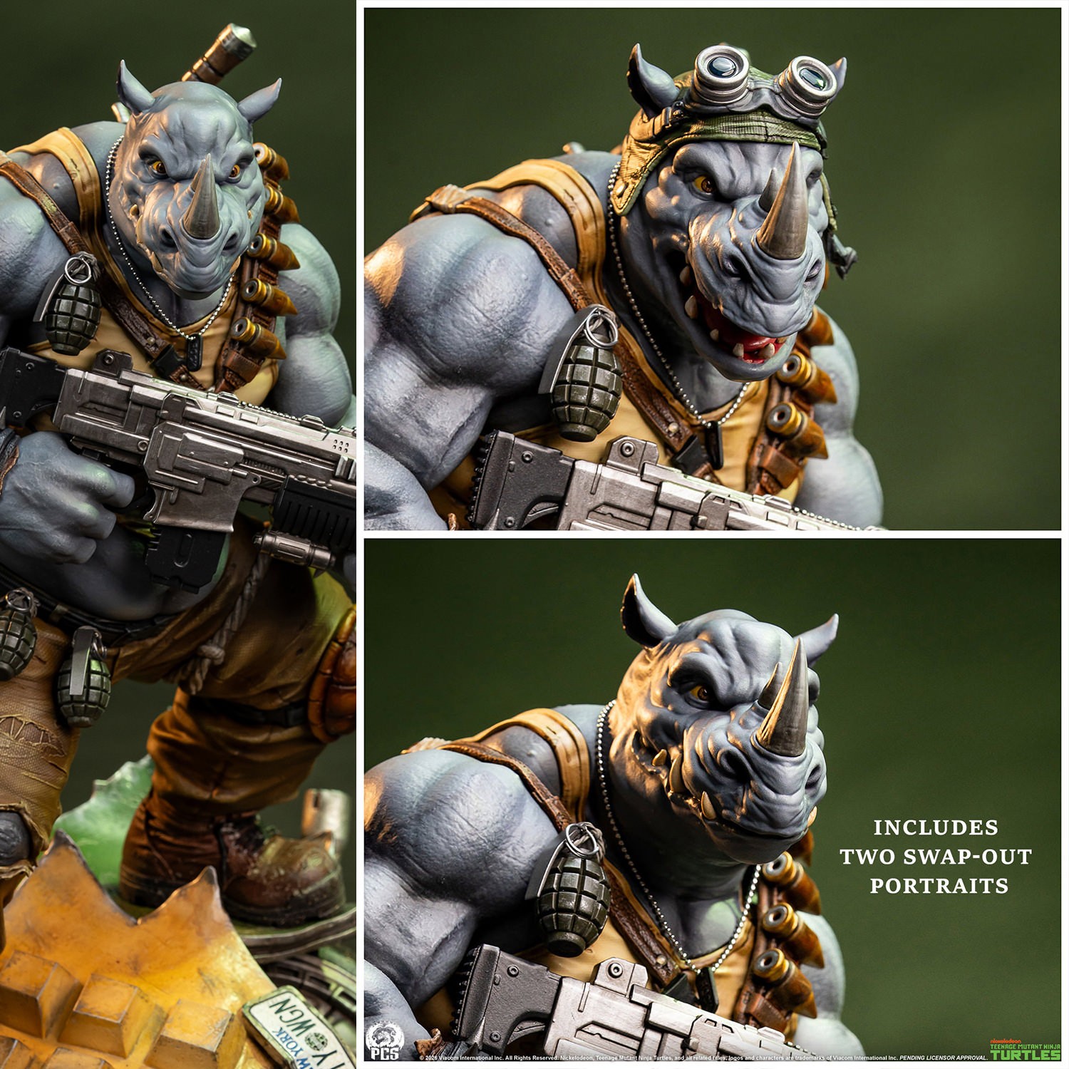 Teenage Mutant Ninja Turtles Rocksteady 1:3 Scale Statue  (Prototype Shown) View 3