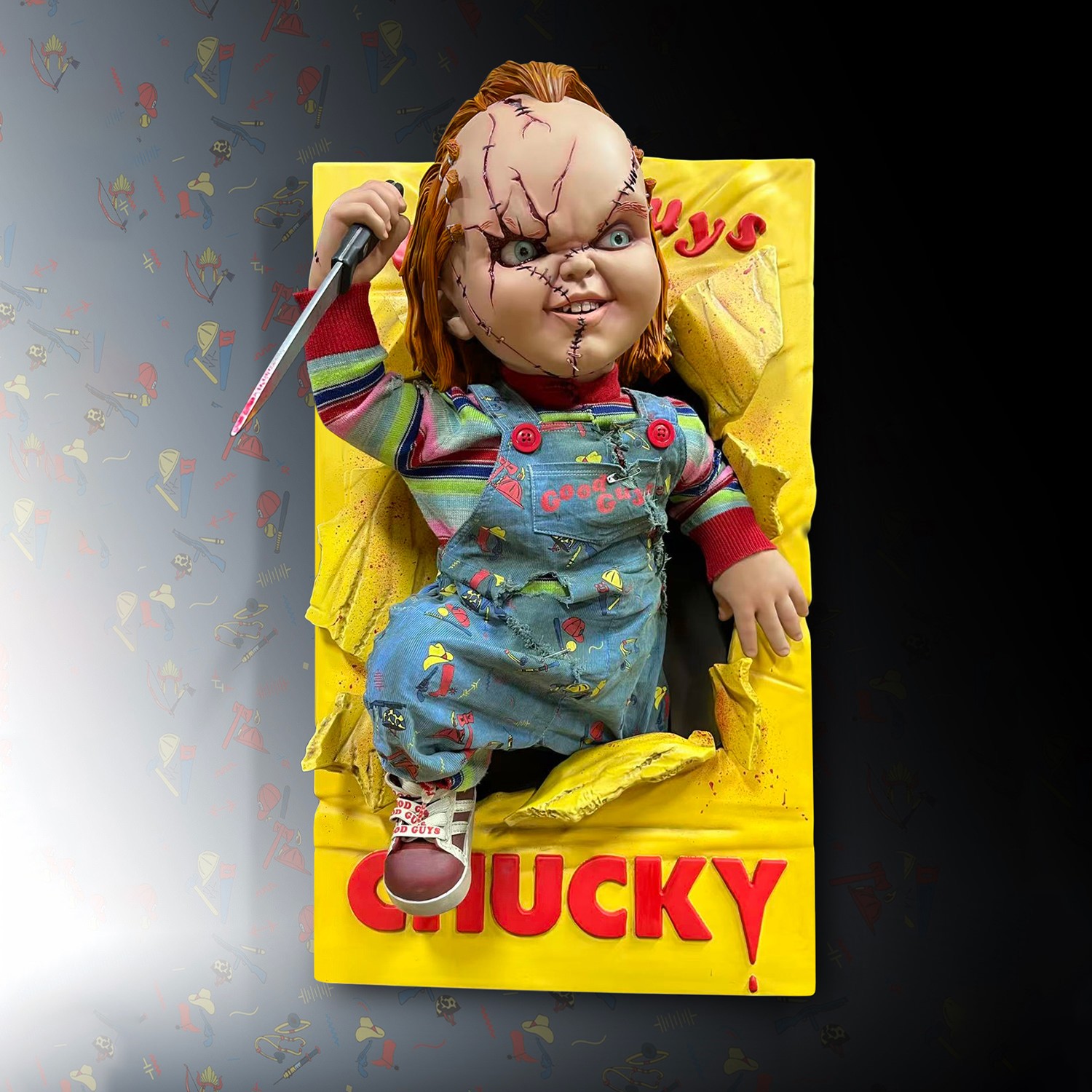 Child's Play Chucky Life-Size Wall Sculpture Wall Decor  (Prototype Shown) View 1