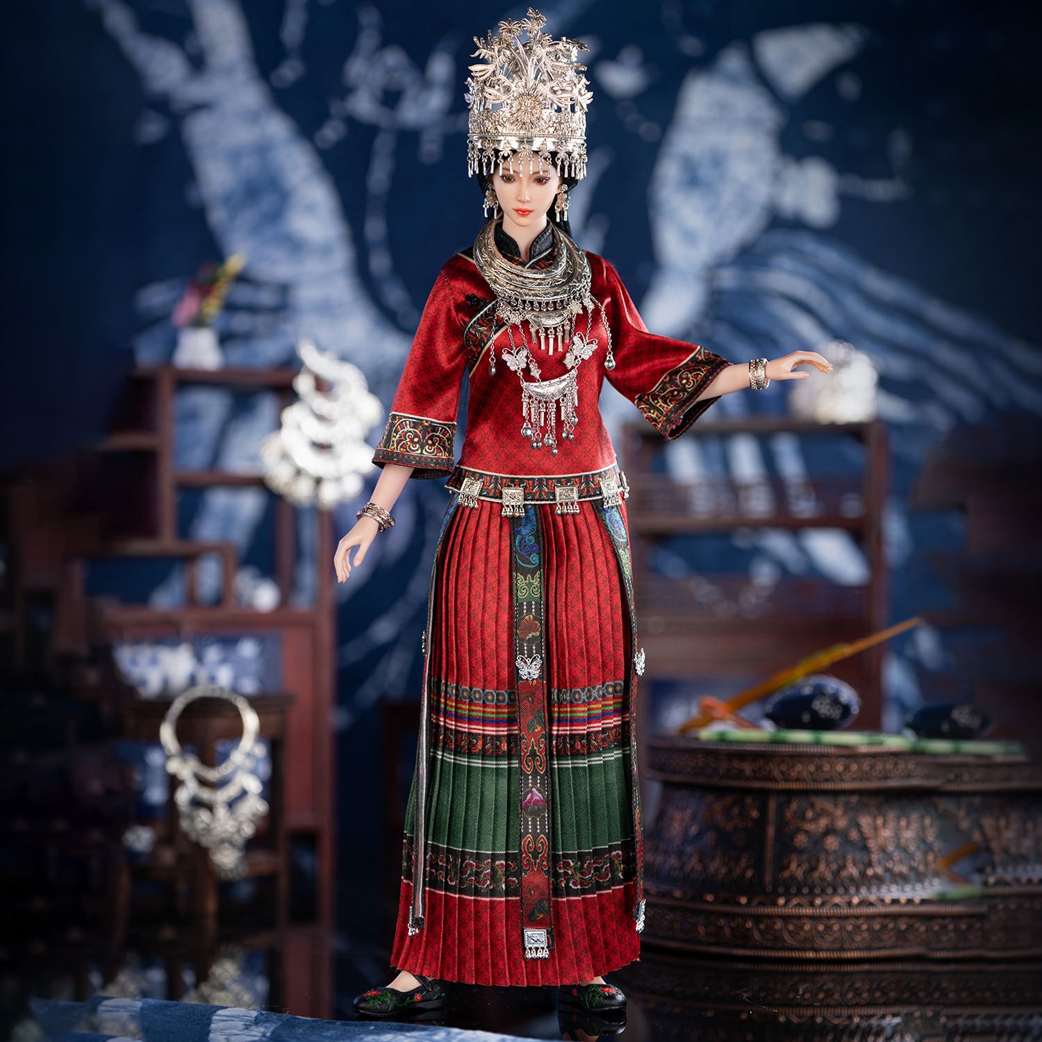 TBLeague The Miao of China’s 56 Ethnic Groups (Red) Sixth Scale Figure  (Prototype Shown) View 1