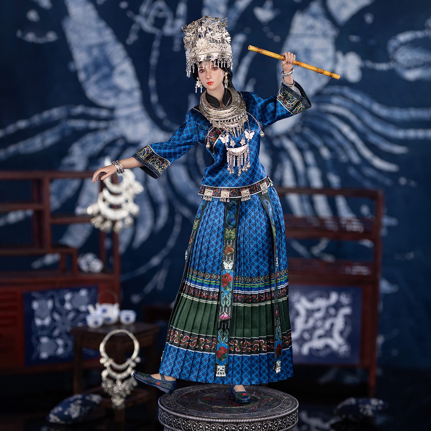TBLeague The Miao of China’s 56 Ethnic Groups (Blue) Sixth Scale Figure  (Prototype Shown) View 3