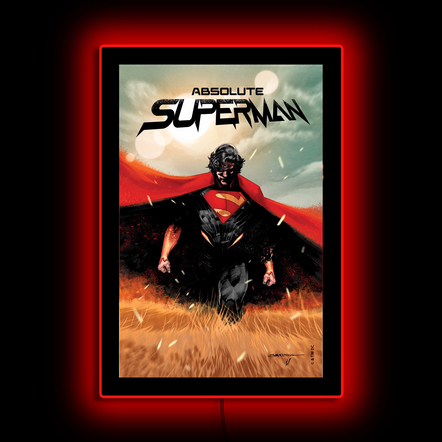 DC Comics Absolute Superman LED Poster (Large) Wall Light  (Prototype Shown) View 1