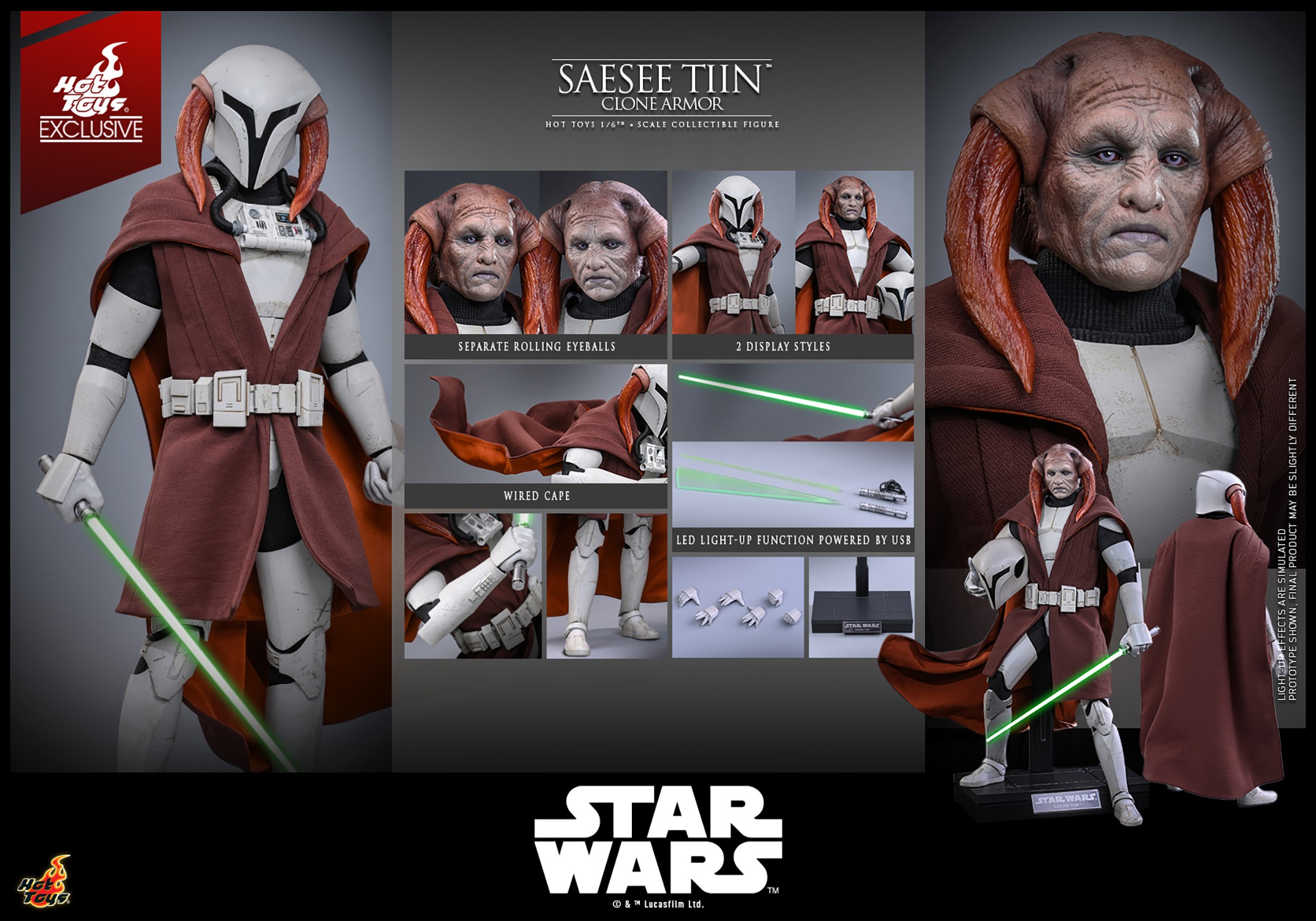 Star Wars Saesee Tiin™ (Clone Armor) Sixth Scale Figure  (Prototype Shown) View 21