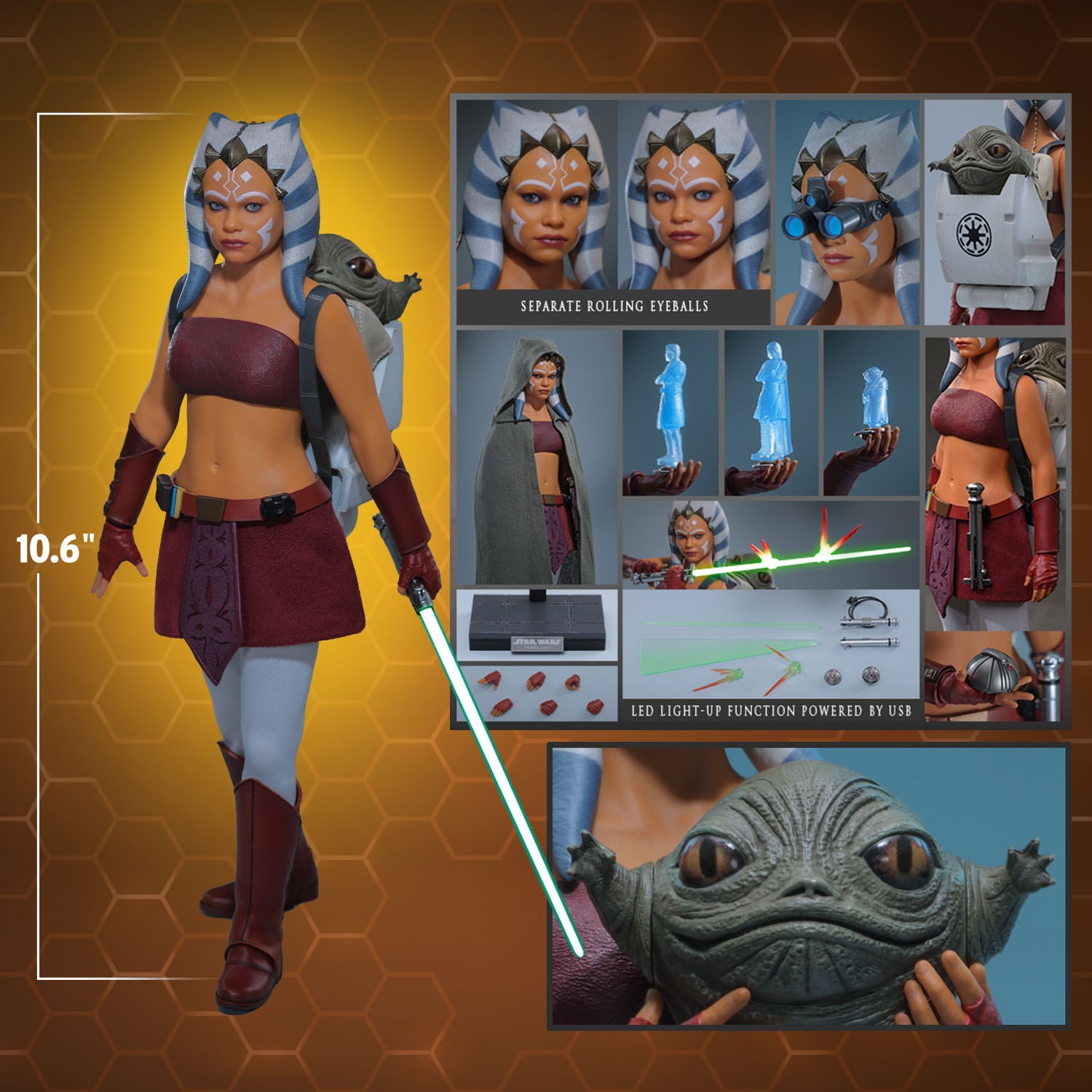 Star Wars Ahsoka Tano™ (Padawan) Sixth Scale Figure  (Prototype Shown) View 2