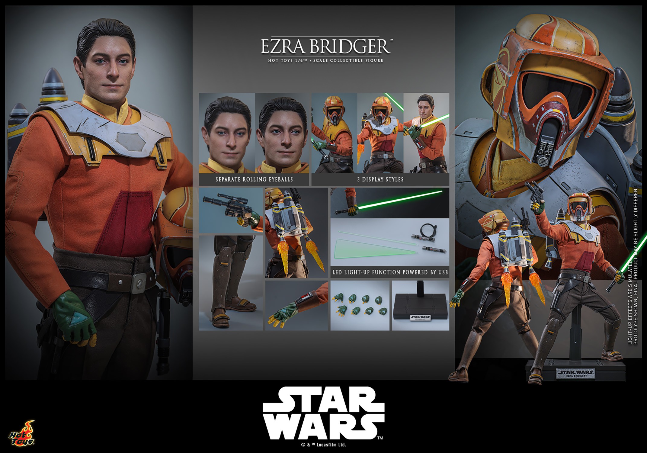 Star Wars Ezra Bridger™ Sixth Scale Figure  (Prototype Shown) View 20