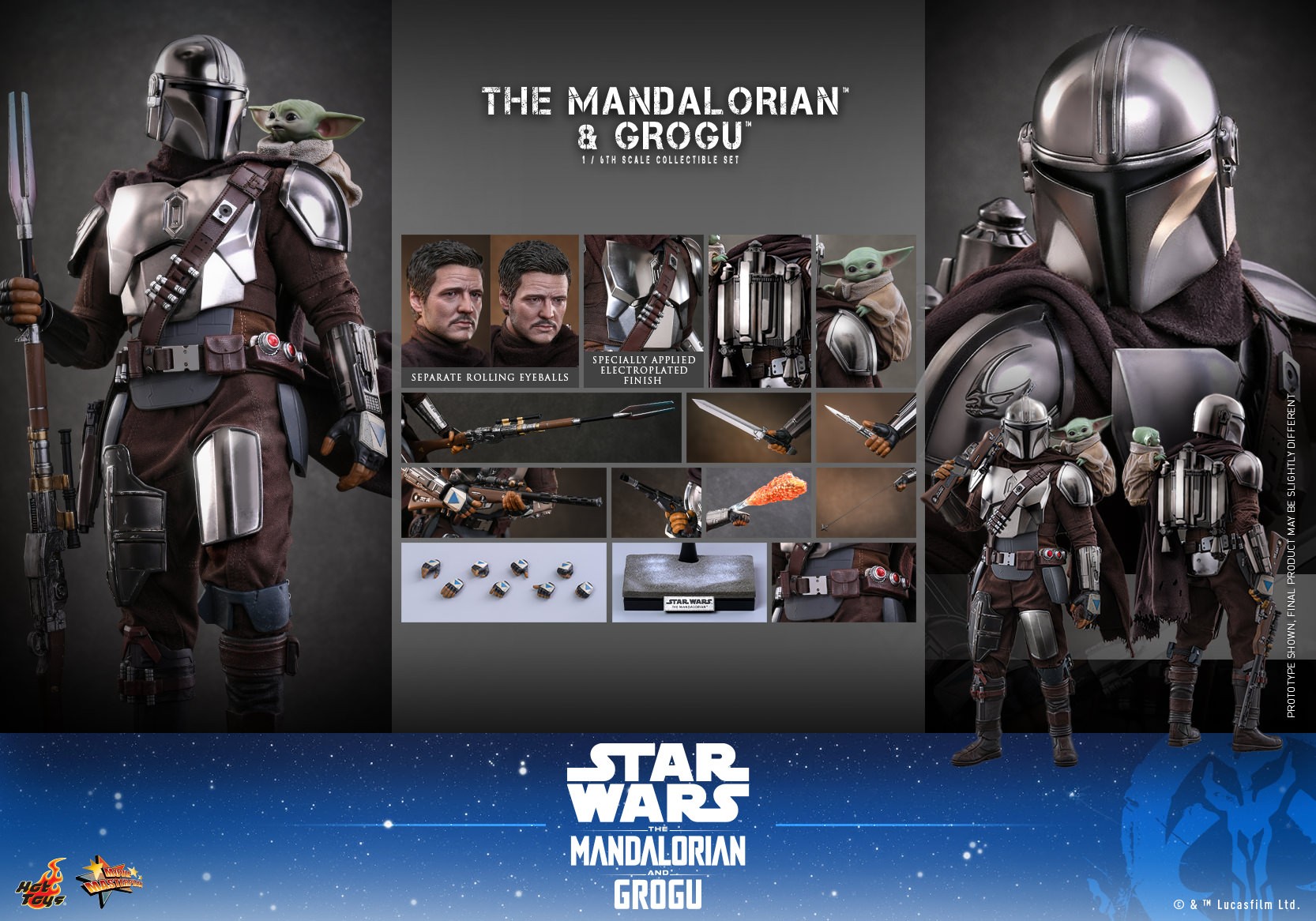 Star Wars The Mandalorian™ and Grogu™ Sixth Scale Figure Set  Collector Edition (Prototype Shown) View 22