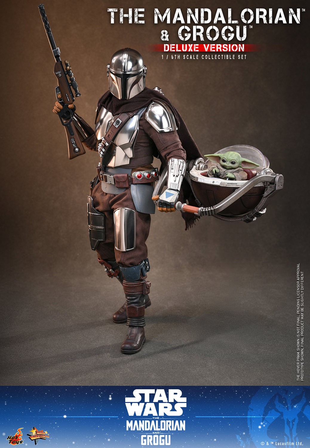 Star Wars The Mandalorian™ and Grogu™ (Deluxe Version) Sixth Scale Figure Set  (Prototype Shown) View 3