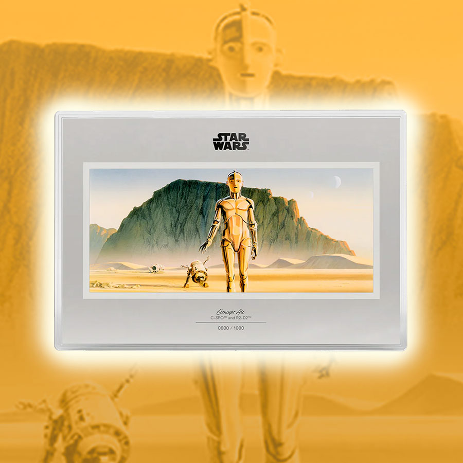 Star Wars C-3PO™ and R2-D2™ Foil Silver Collectible  (Prototype Shown) View 1