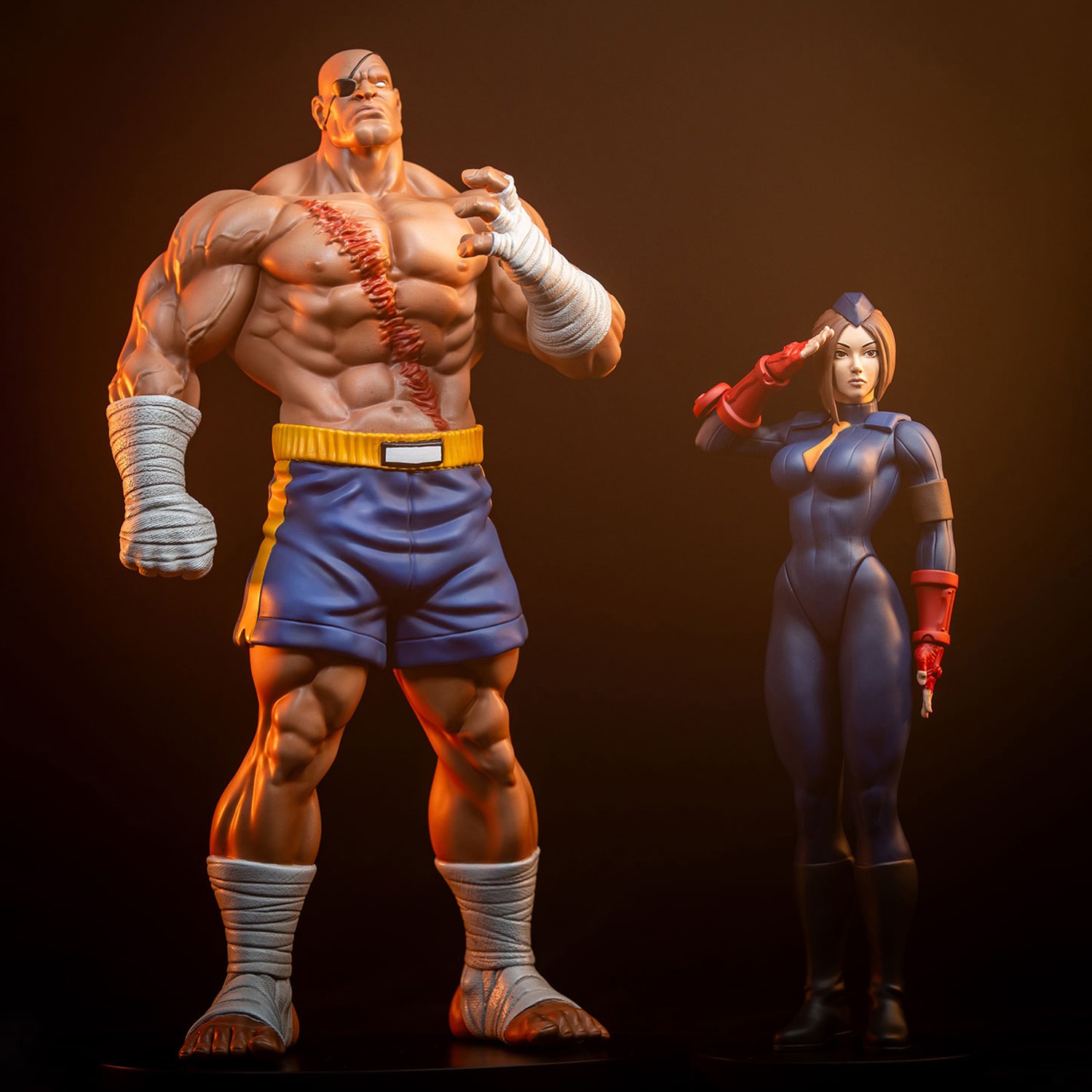 Street Fighter Sagat & Juli 1:10 Scale Statue  (Prototype Shown) View 1