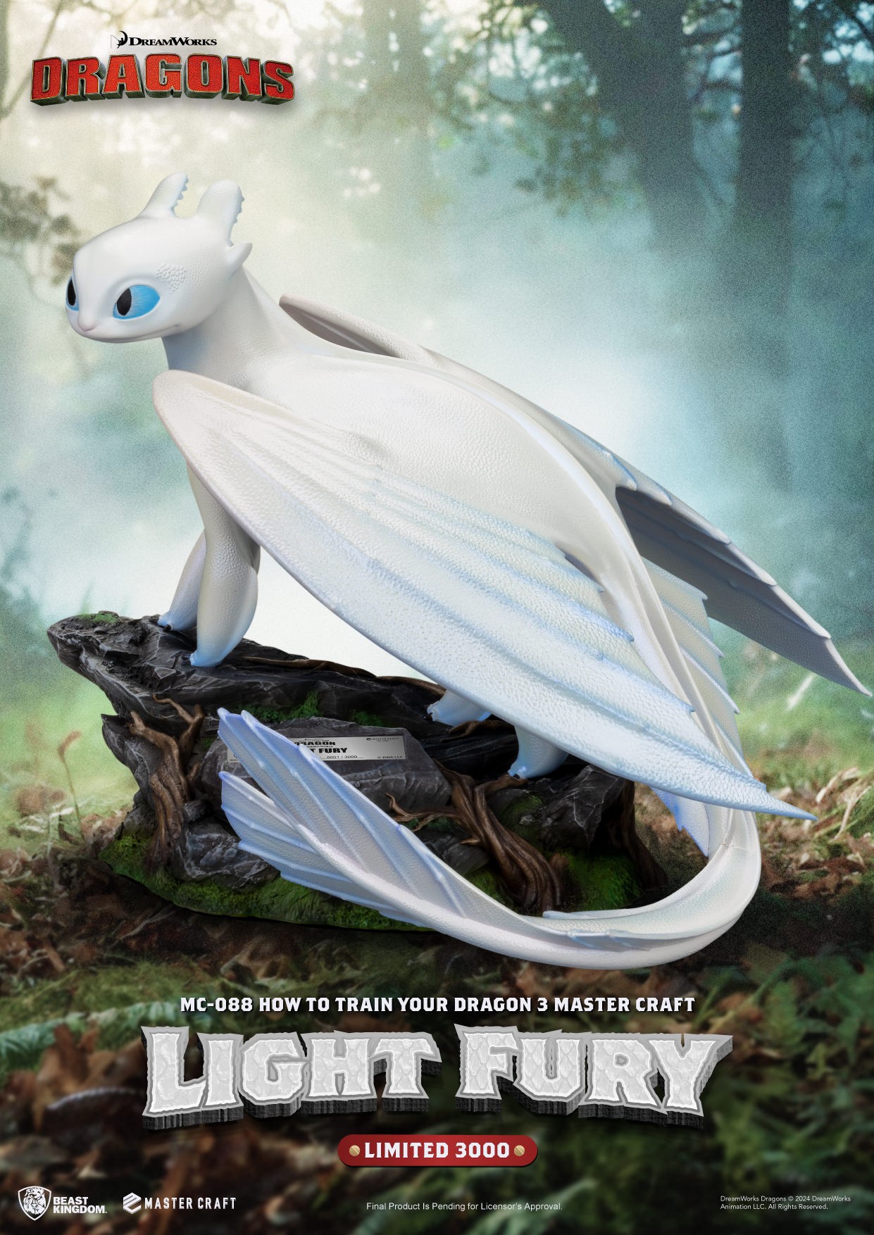 How to Train Your Dragon Light Fury Statues  (Prototype Shown) View 6