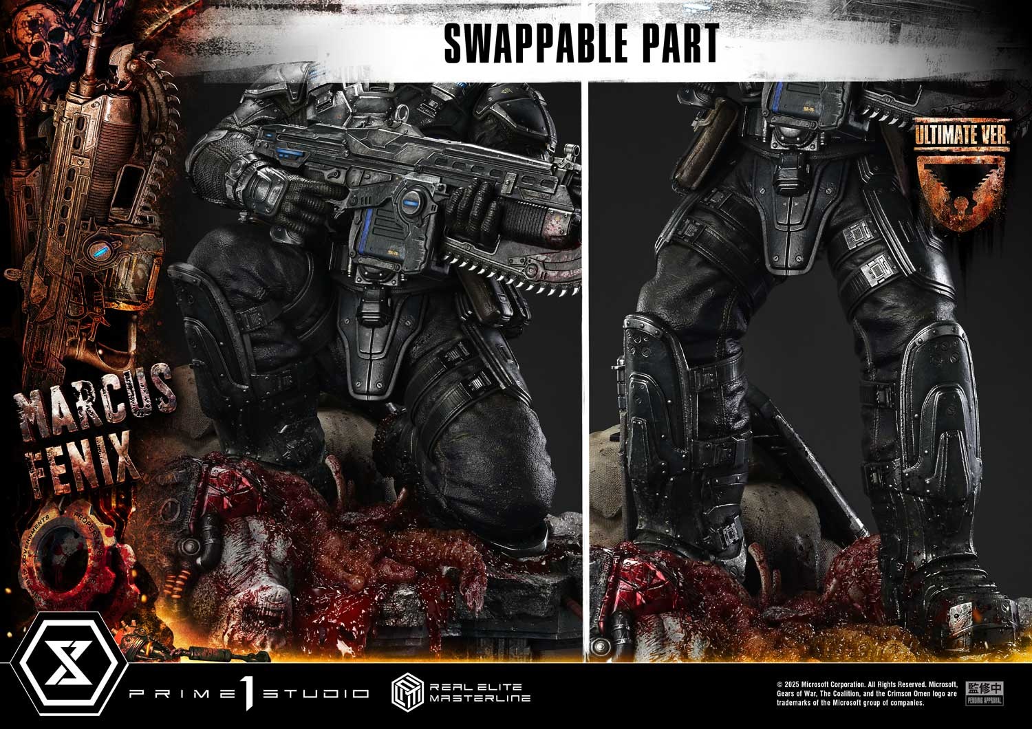 Gears of War Marcus Fenix (Ultimate Version) 1:3 Scale Statue  (Prototype Shown) View 6
