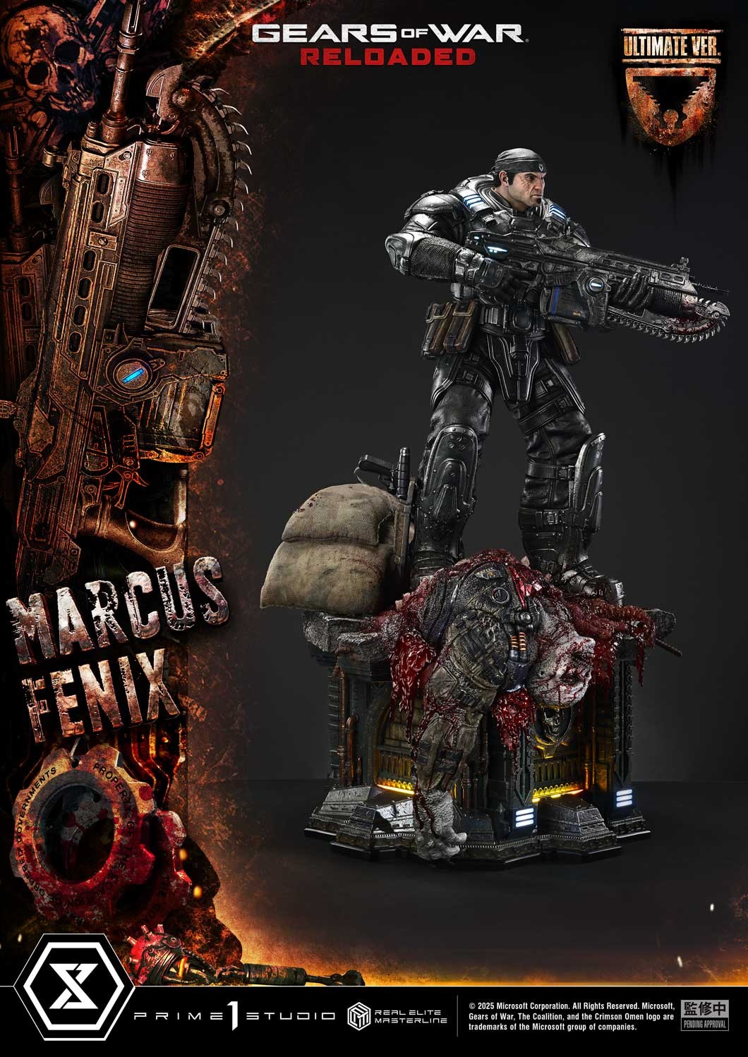 Gears of War Marcus Fenix (Ultimate Version) 1:3 Scale Statue  (Prototype Shown) View 9