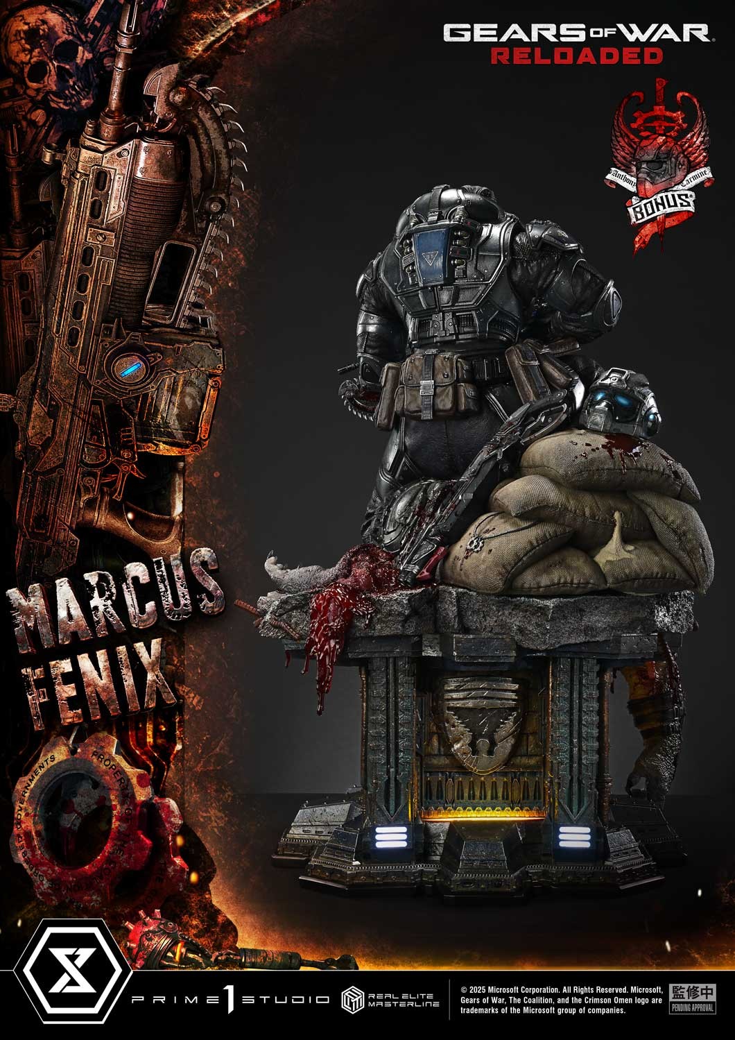 Gears of War Marcus Fenix (Ultimate Bonus Version) 1:3 Scale Statue  (Prototype Shown) View 7