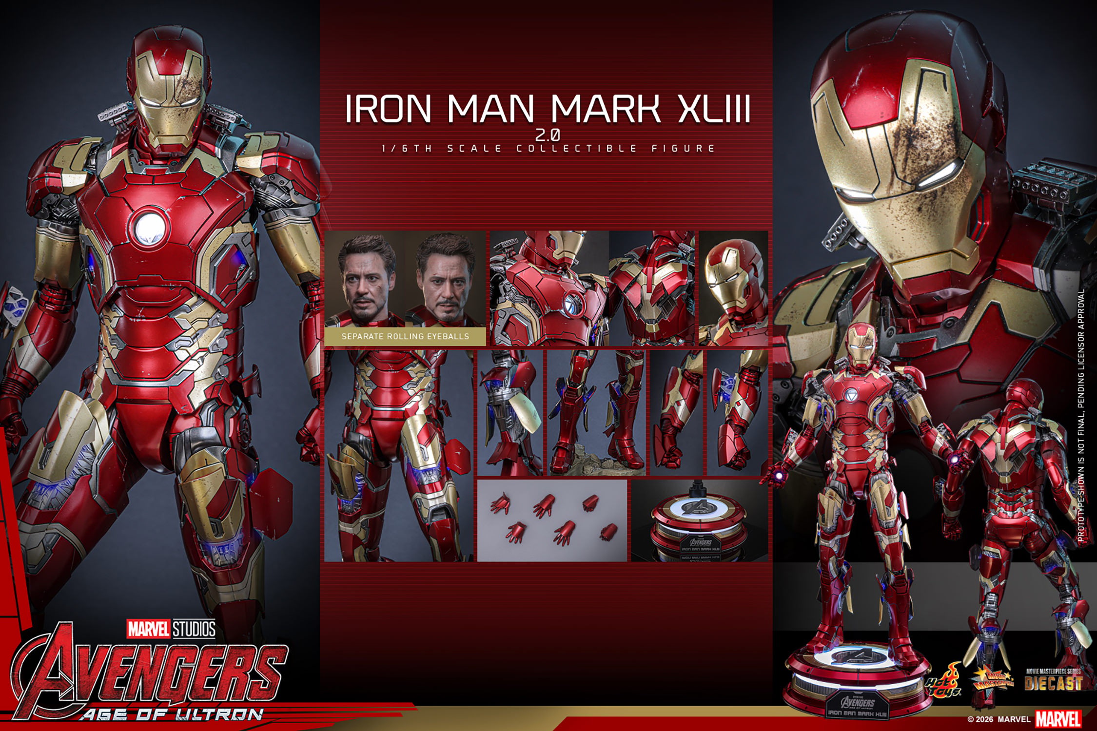 Marvel Iron Man Mark XLIII (2.0) Sixth Scale Figure  Collector Edition (Prototype Shown) View 16