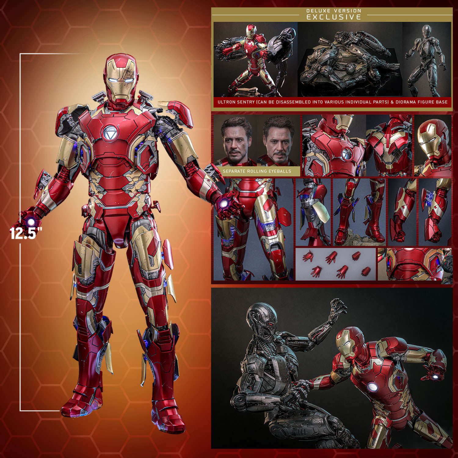 Marvel Iron Man Mark XLIII (2.0) (Deluxe Version) Sixth Scale Figure  (Prototype Shown) View 2