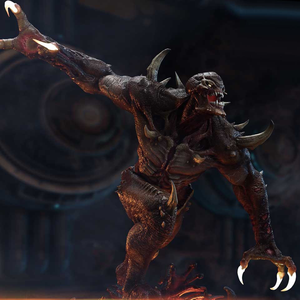 Doom Imp Stalker (Bonus Version) Quarter Scale Statue  (Prototype Shown) View 3