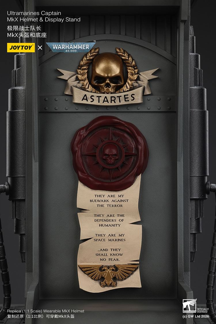 Warhammer 40K Ultramarines Captain MkX Helmet and Display Stand Prop Replica  (Prototype Shown) View 10