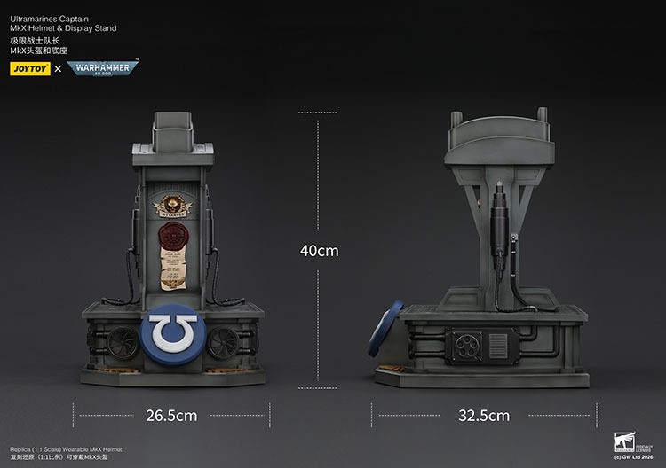 Warhammer 40K Ultramarines Captain MkX Helmet and Display Stand Prop Replica  (Prototype Shown) View 12