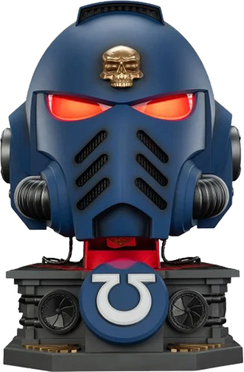Warhammer 40K Ultramarines Captain MkX Helmet and Display Stand Prop Replica  (Prototype Shown) View 14