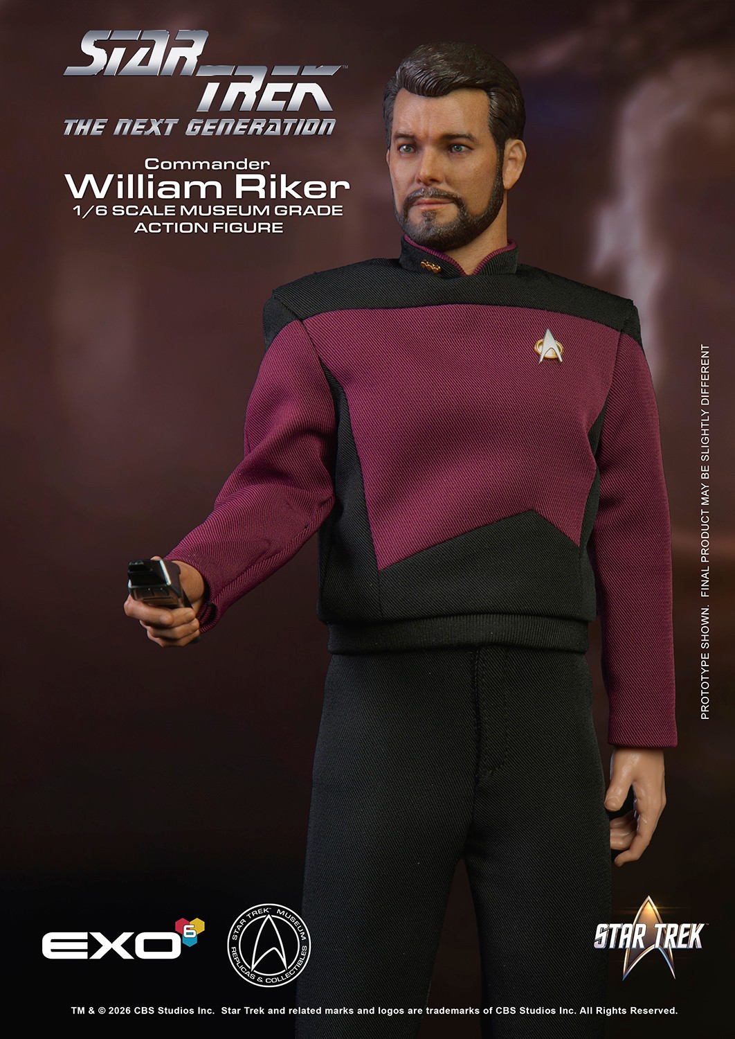 Star Trek Commander William T. Riker (Essential Version) Sixth Scale Figure  (Prototype Shown) View 3