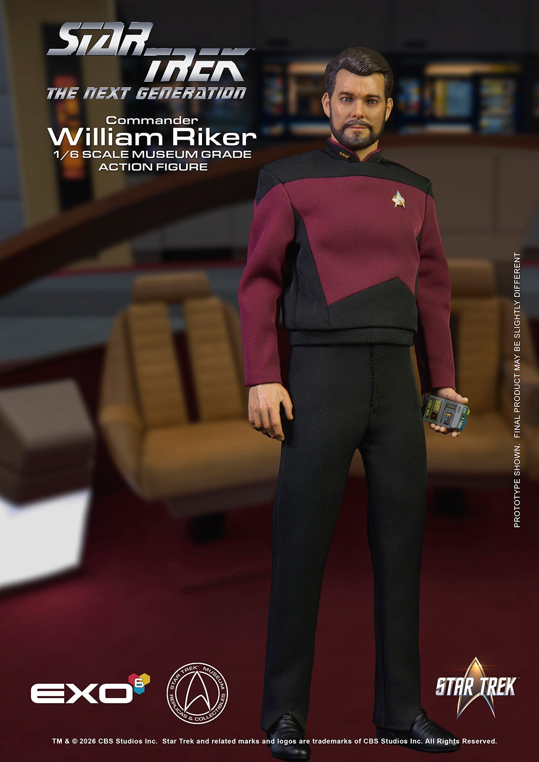 Star Trek Commander William T. Riker (Essential Version) Sixth Scale Figure  (Prototype Shown) View 6