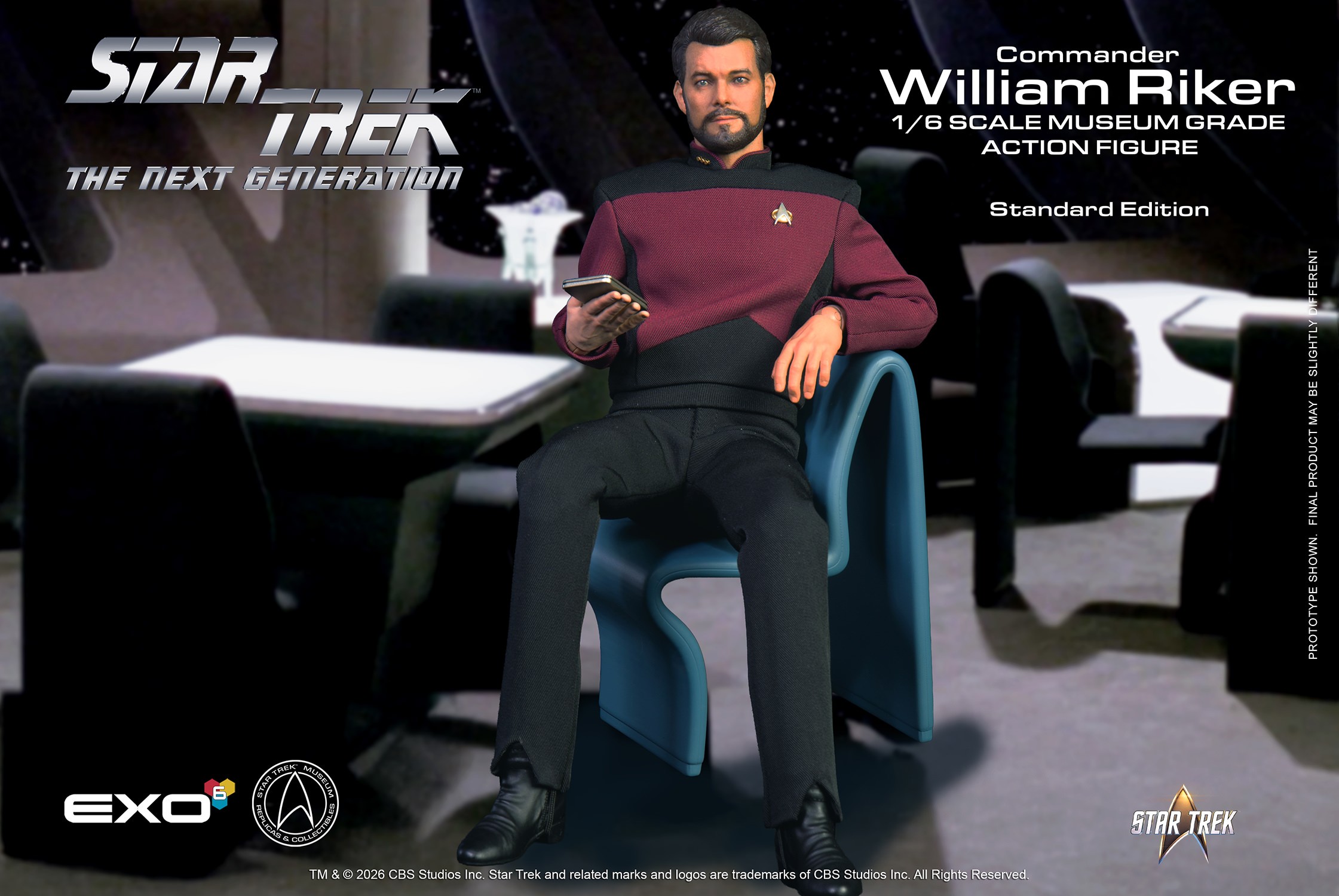 Star Trek Commander William T. Riker (Standard Version) Sixth Scale Figure  (Prototype Shown) View 1