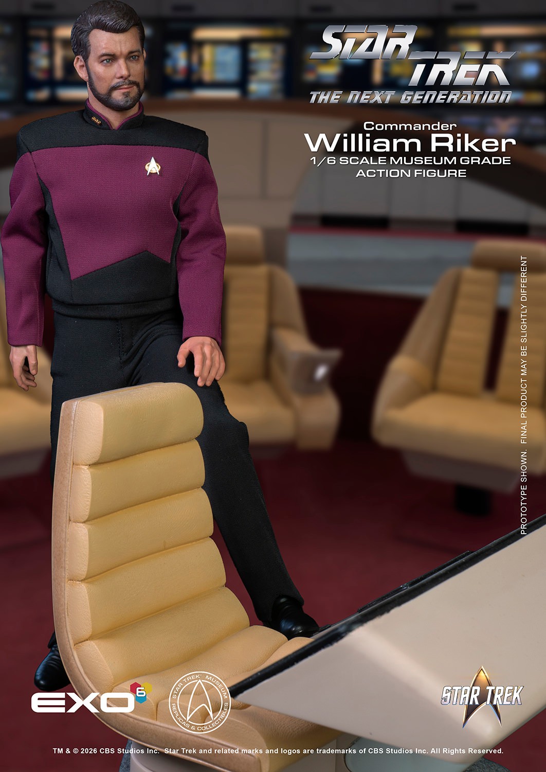 Star Trek Commander William T. Riker (Standard Version) Sixth Scale Figure  (Prototype Shown) View 6