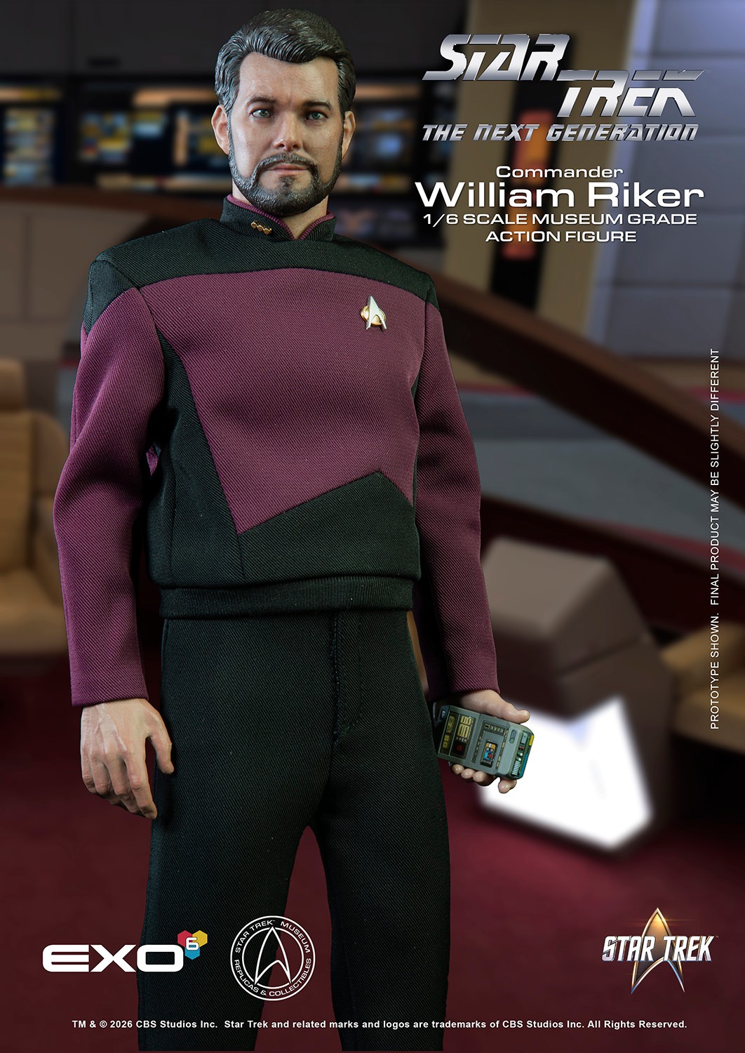 Star Trek Commander William T. Riker (Standard Version) Sixth Scale Figure  (Prototype Shown) View 7